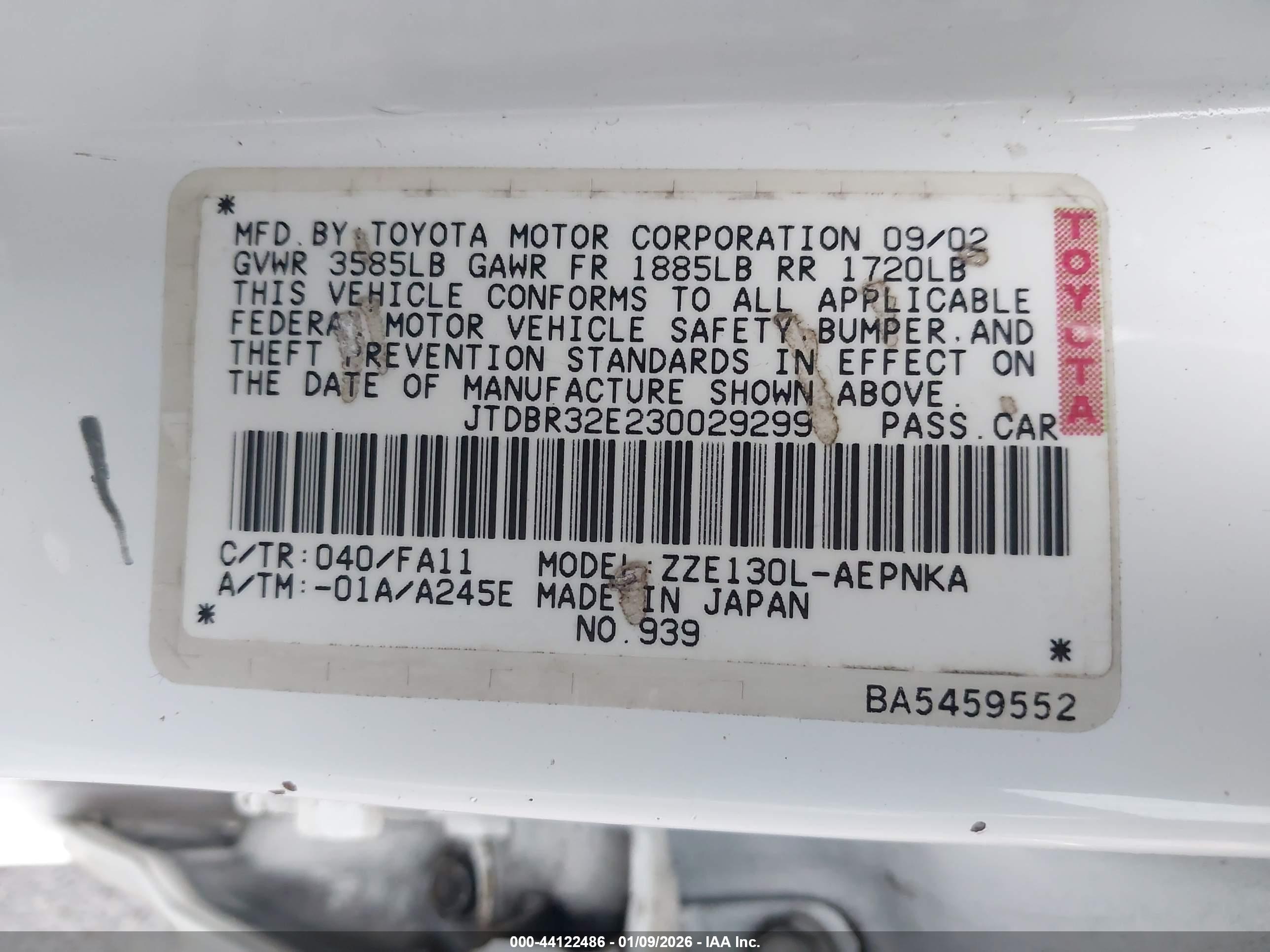 TOYOTA COROLLA image 9