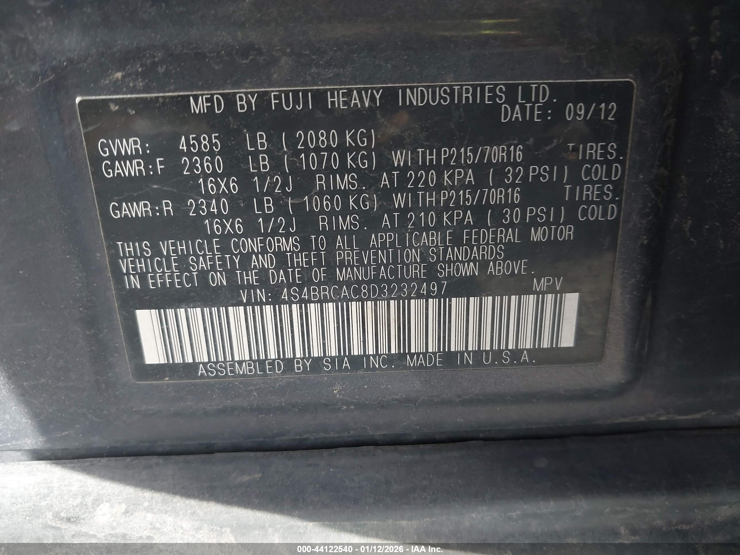 SUBARU OUTBACK image 9