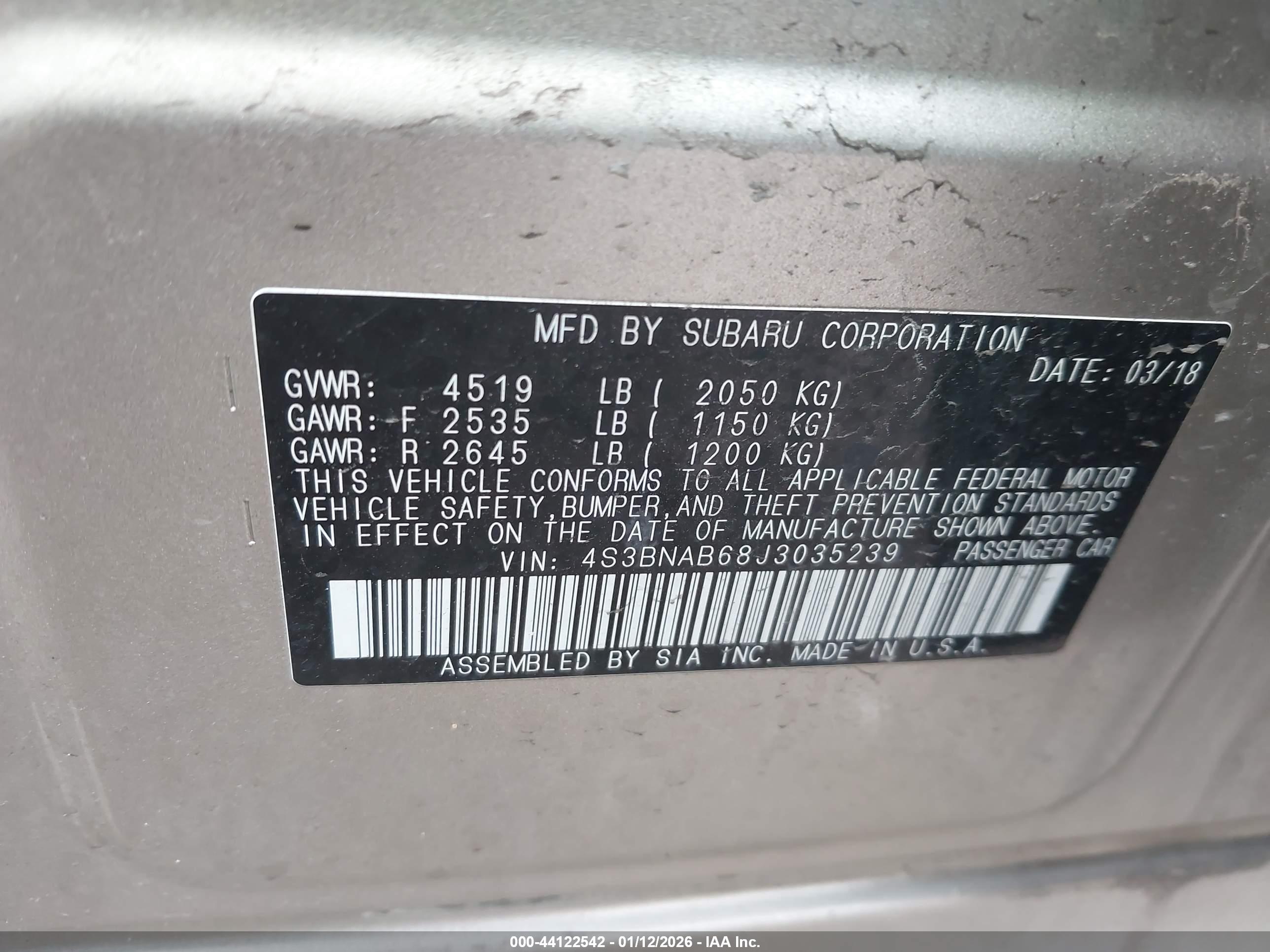 SUBARU LEGACY image 9