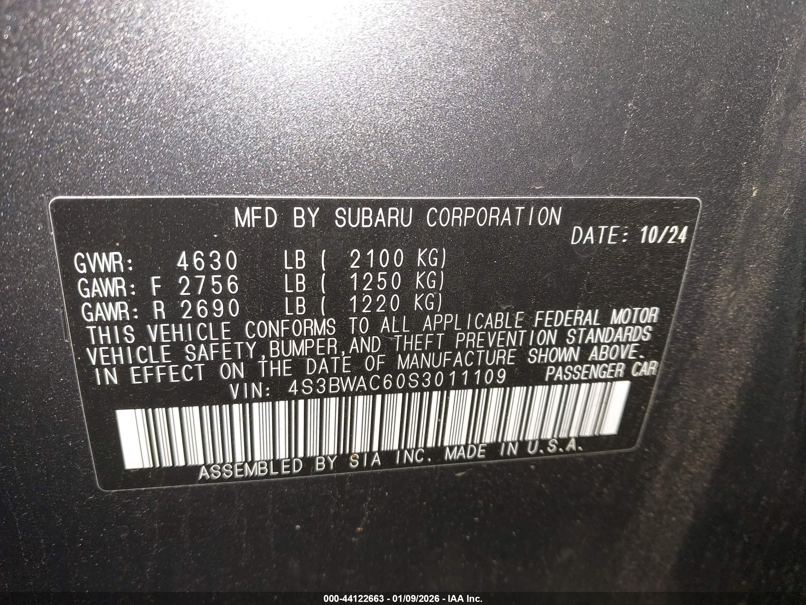 SUBARU LEGACY image 9