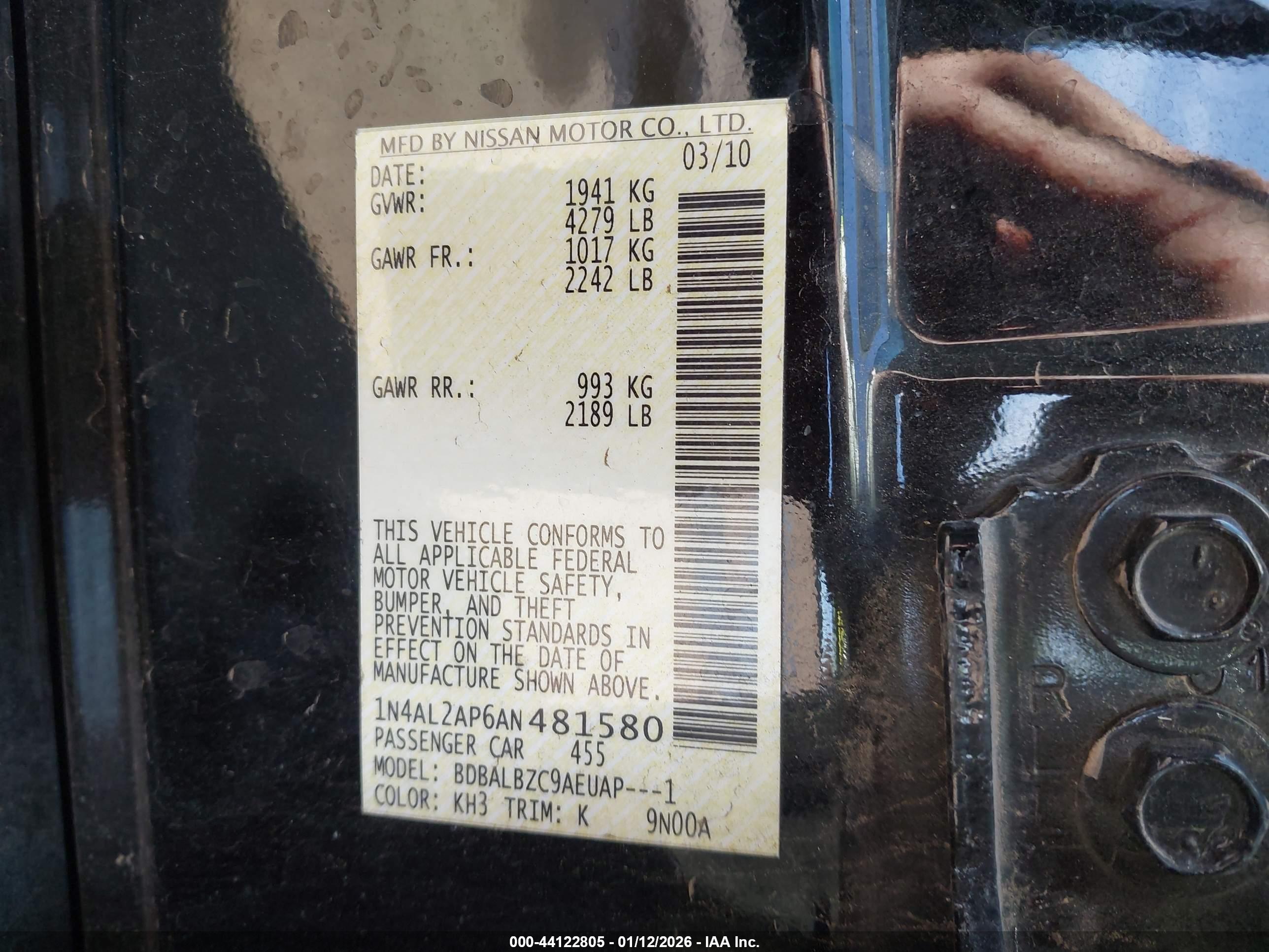 NISSAN ALTIMA image 9