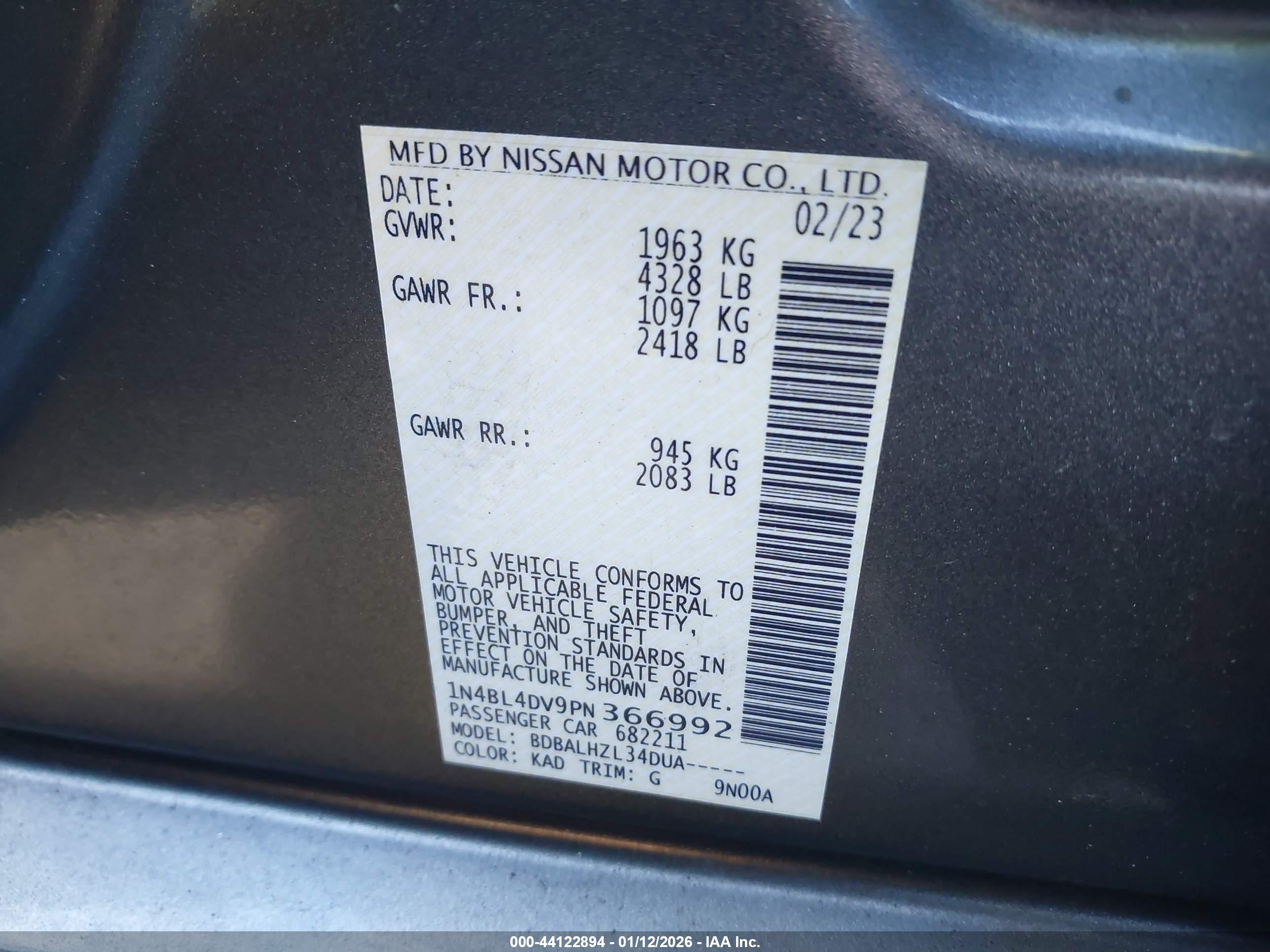 NISSAN ALTIMA image 9