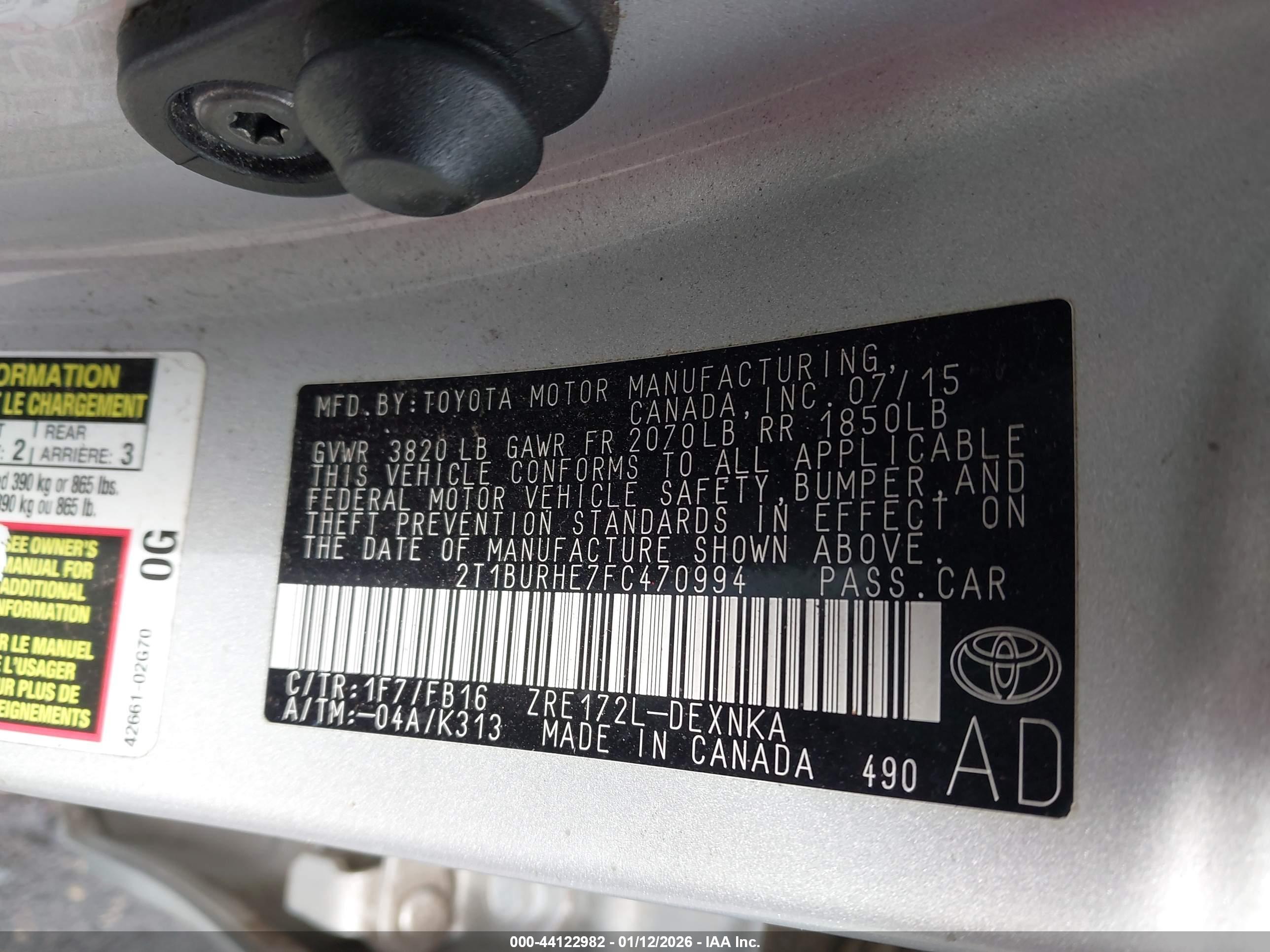TOYOTA COROLLA image 9
