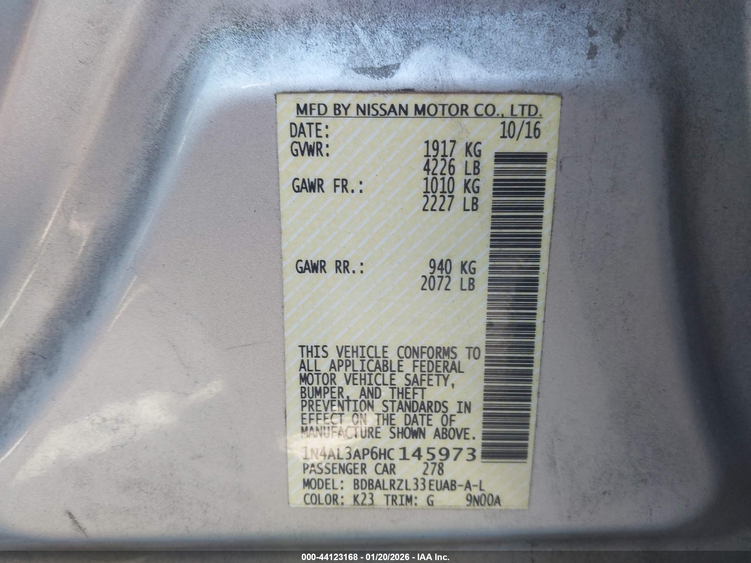 NISSAN ALTIMA image 9