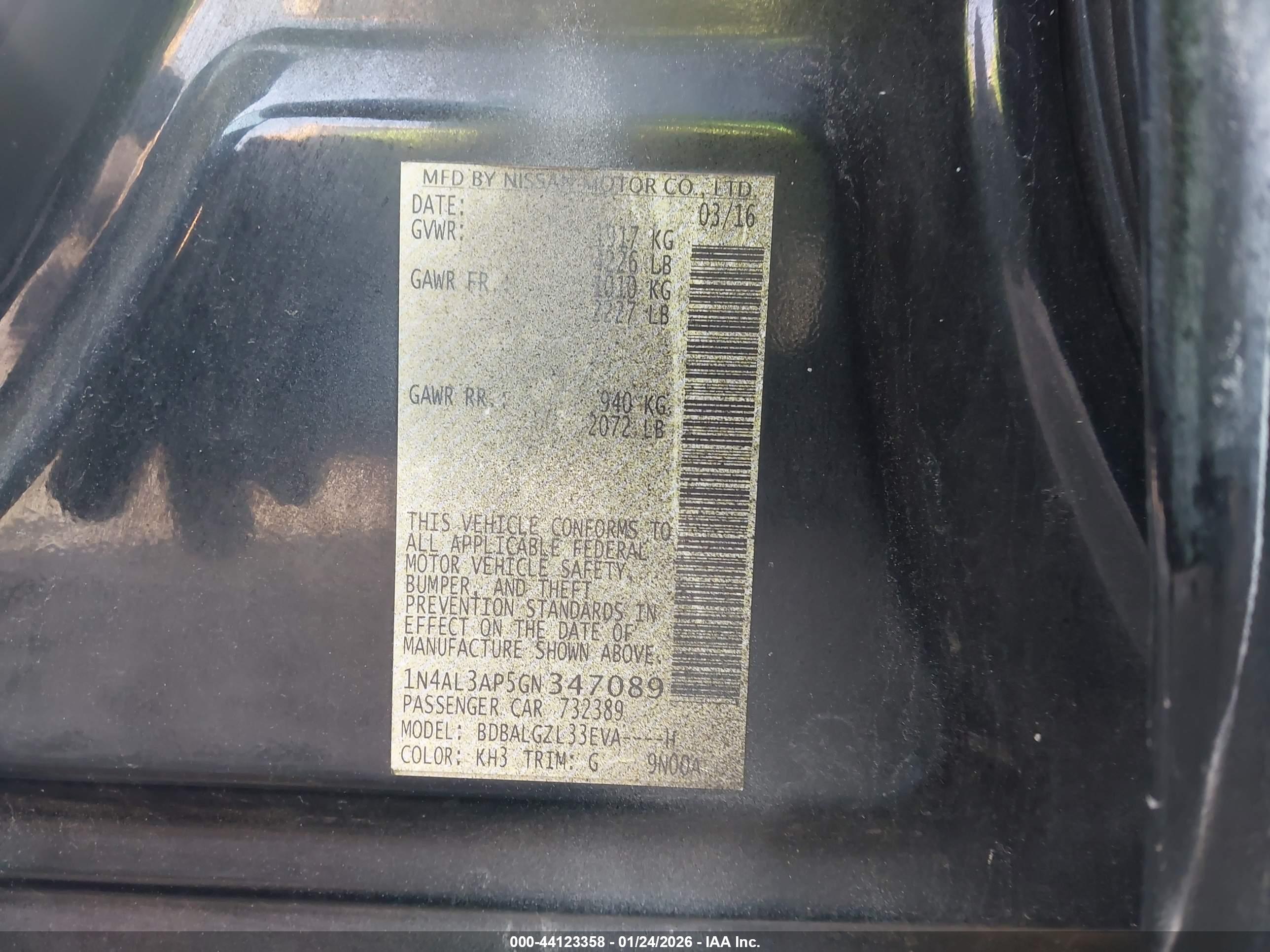 NISSAN ALTIMA image 9