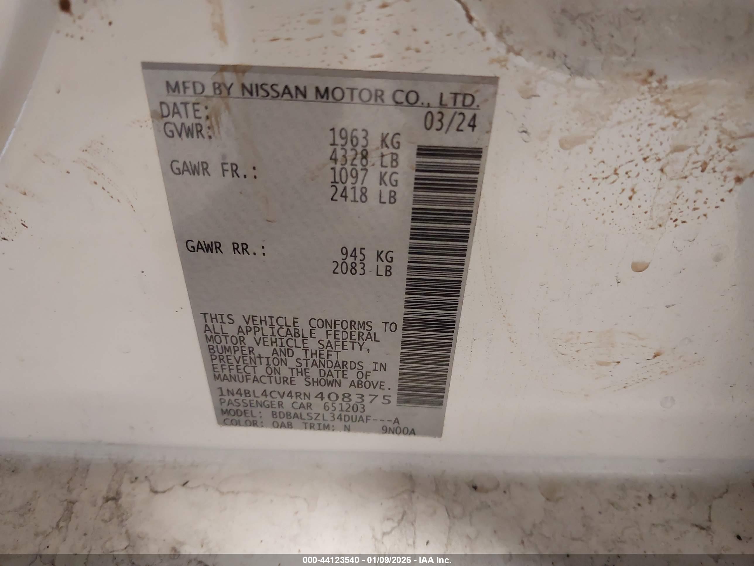 NISSAN ALTIMA image 9
