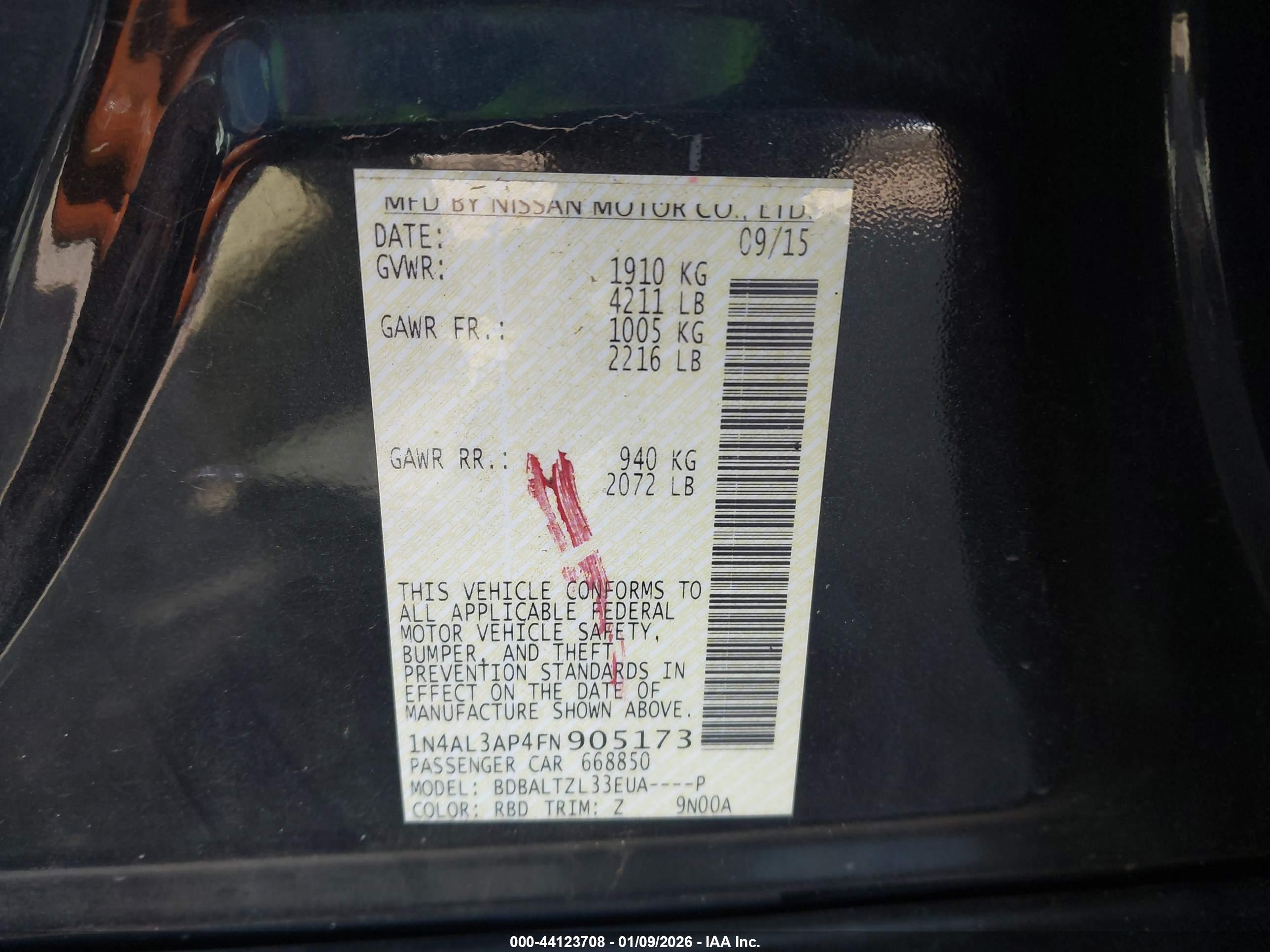 NISSAN ALTIMA image 9