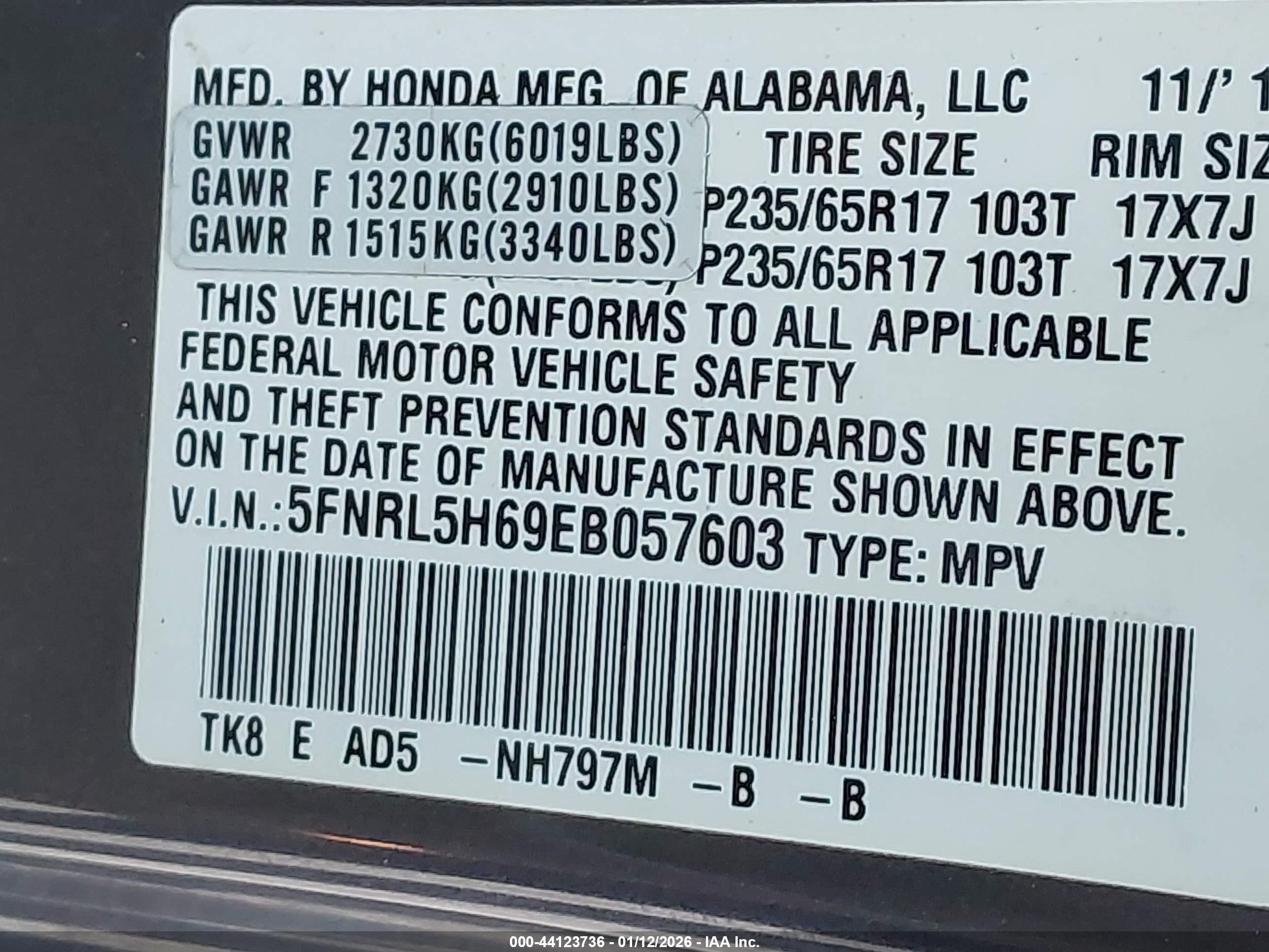 HONDA ODYSSEY image 9