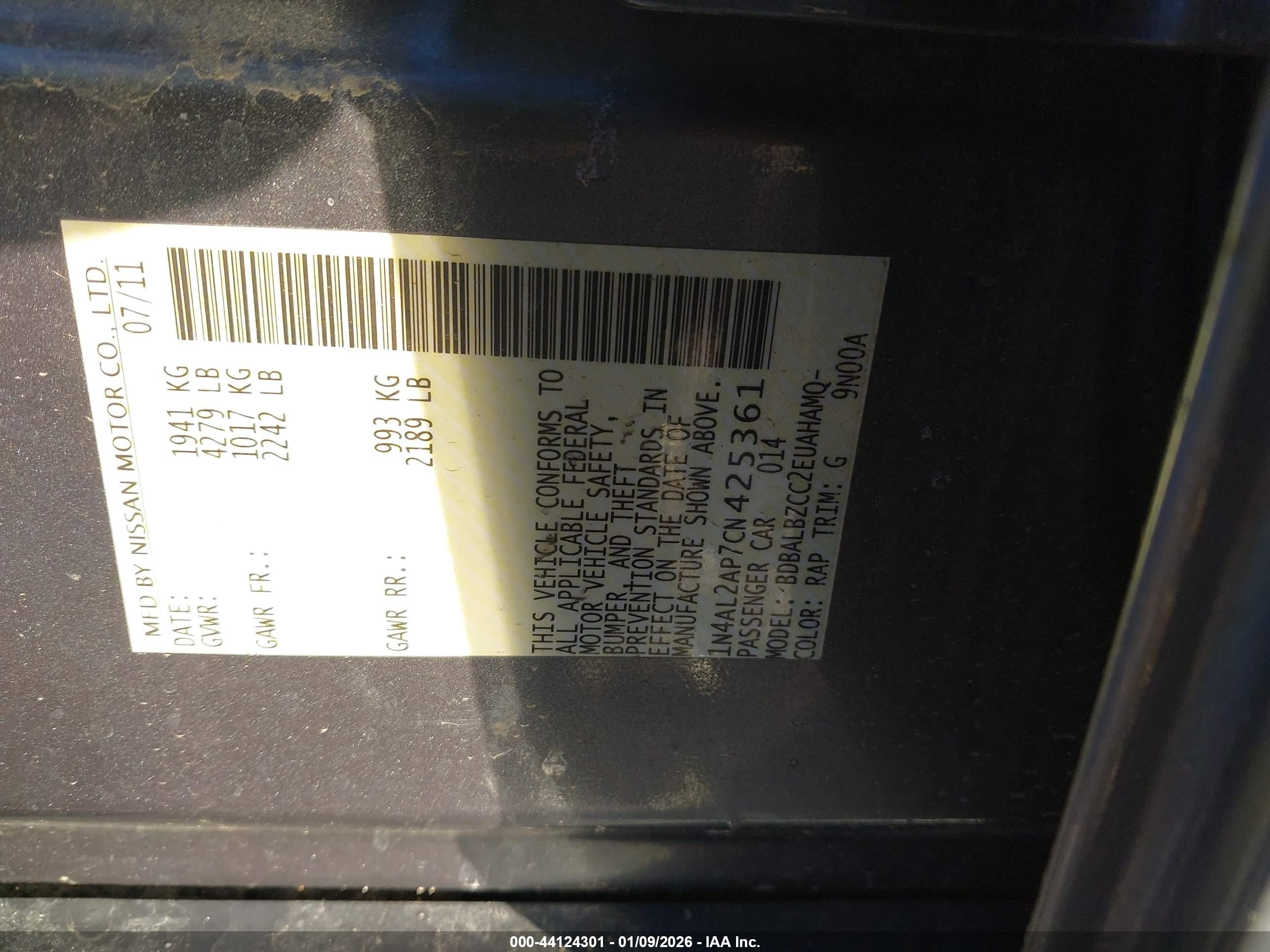 NISSAN ALTIMA image 9