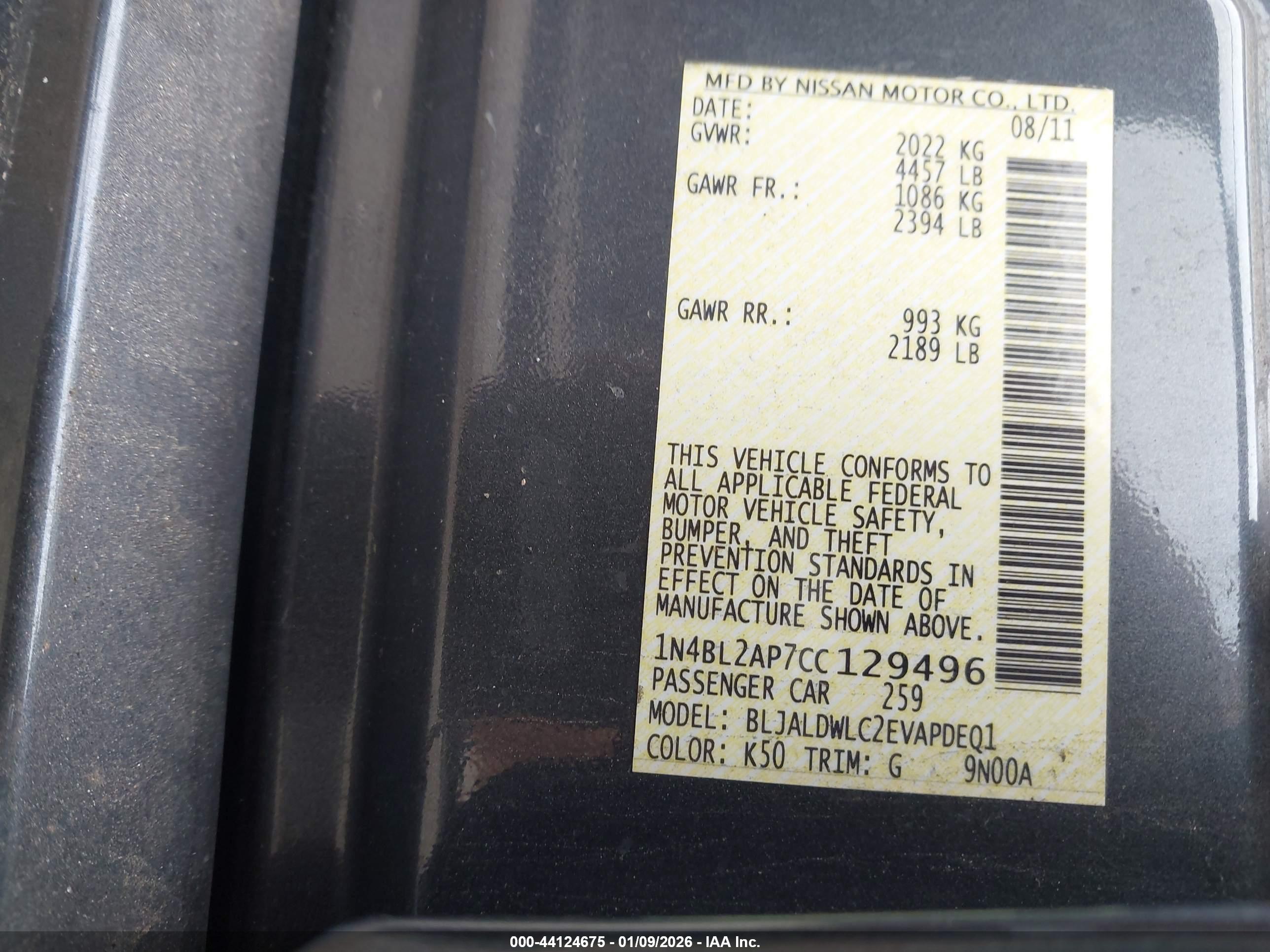 NISSAN ALTIMA image 9