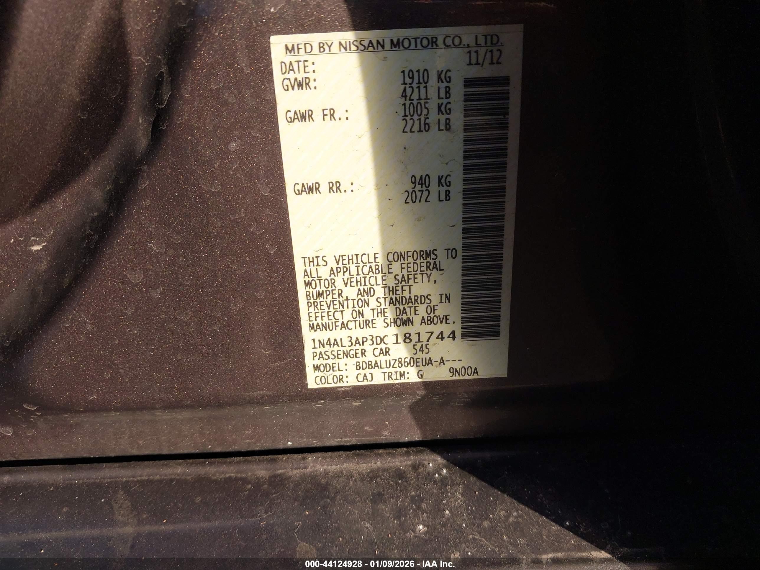 NISSAN ALTIMA image 9