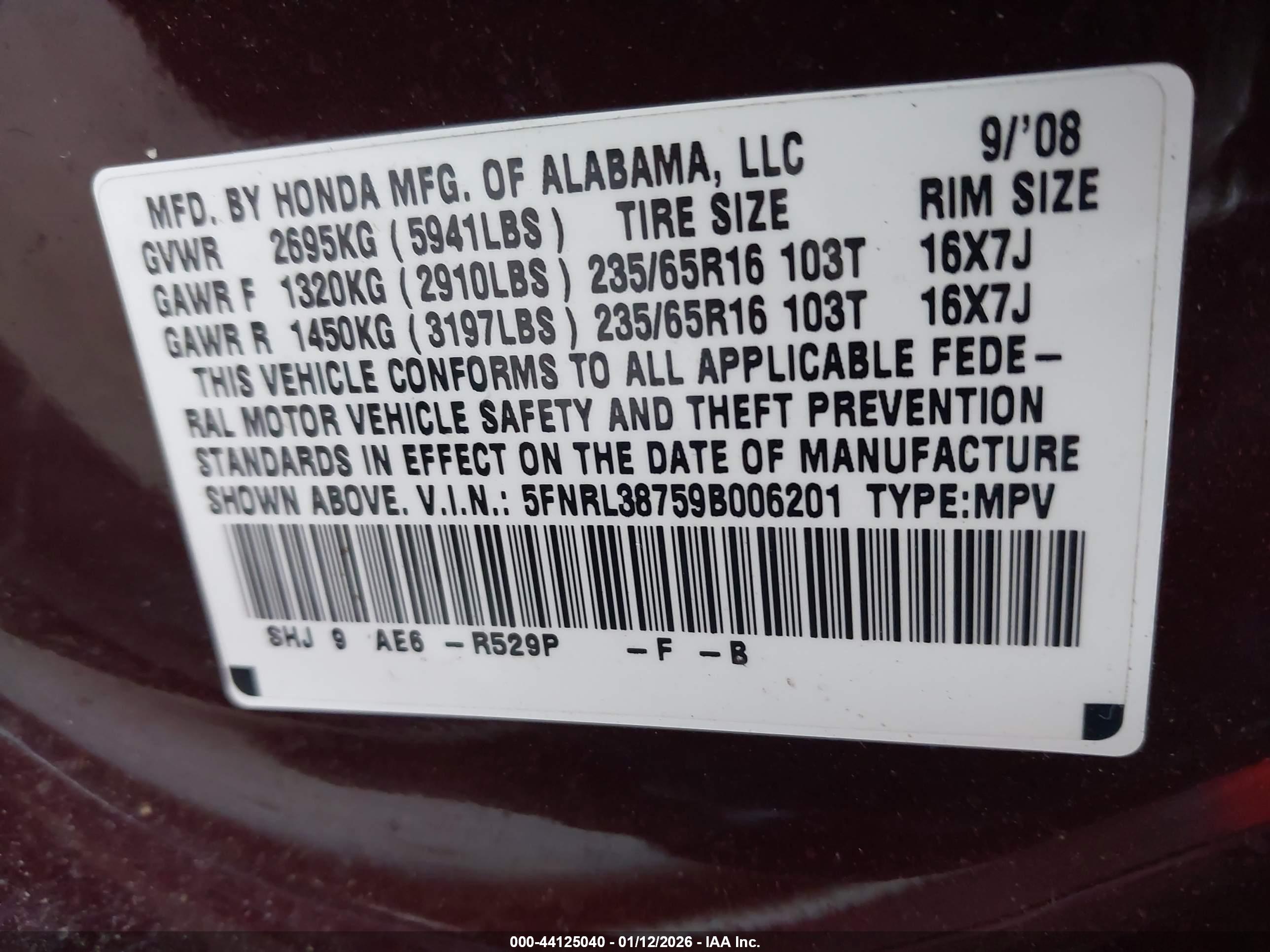 HONDA ODYSSEY image 9