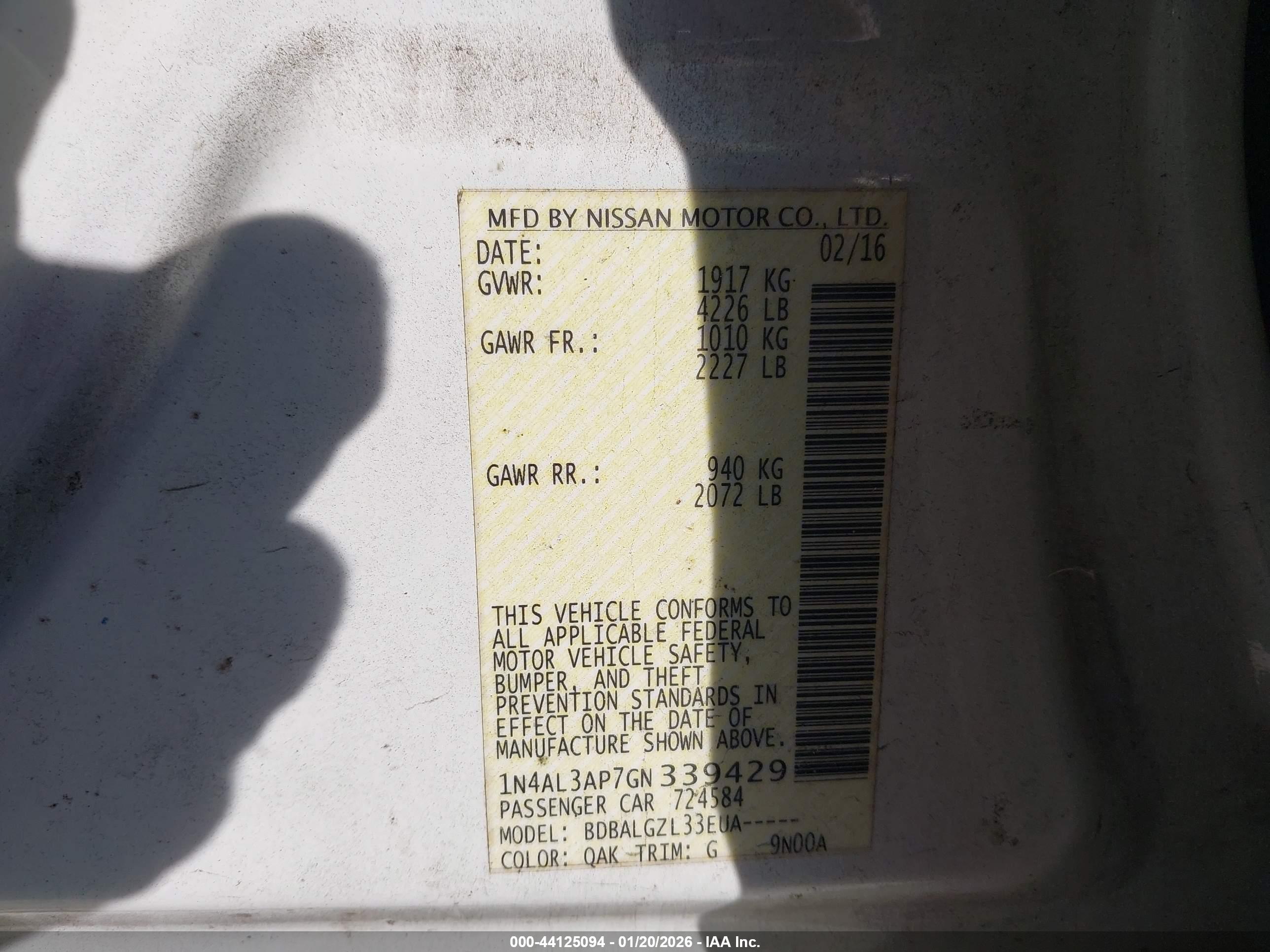 NISSAN ALTIMA image 9