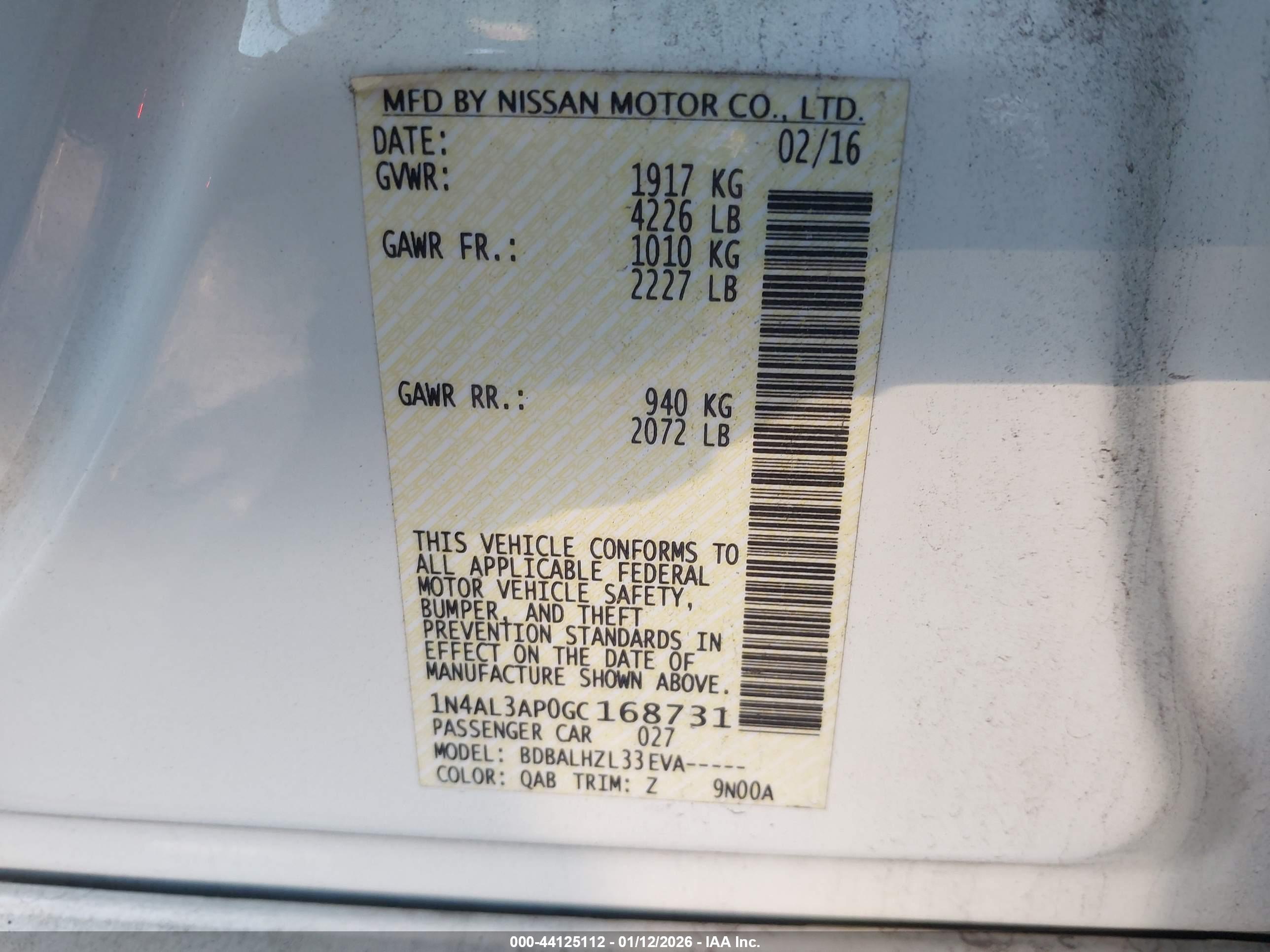 NISSAN ALTIMA image 9