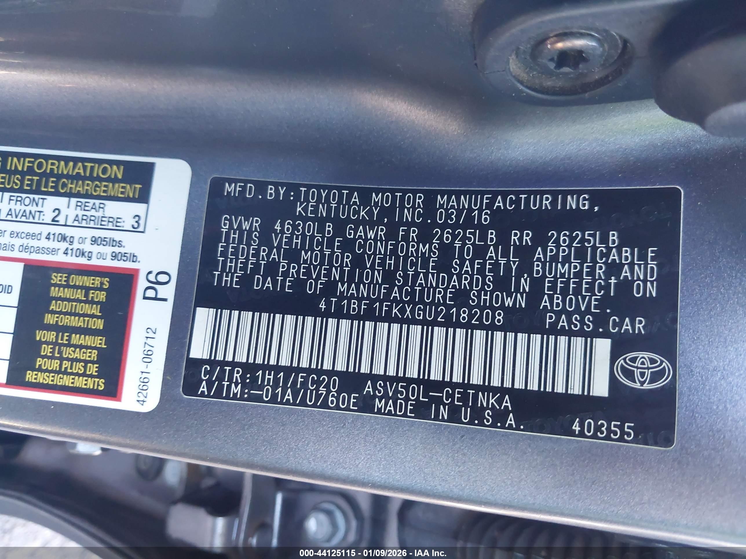 TOYOTA CAMRY image 9