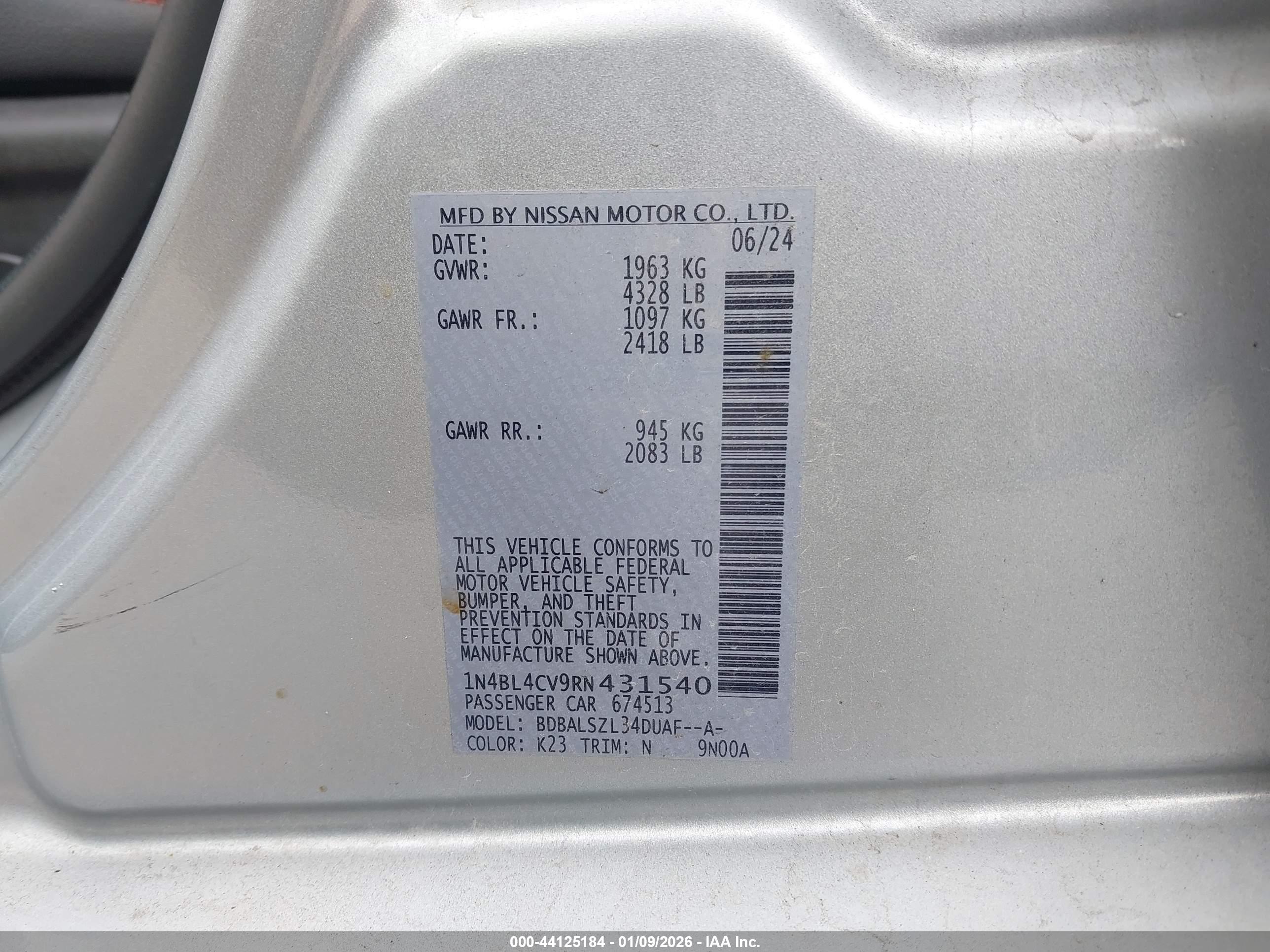 NISSAN ALTIMA image 9