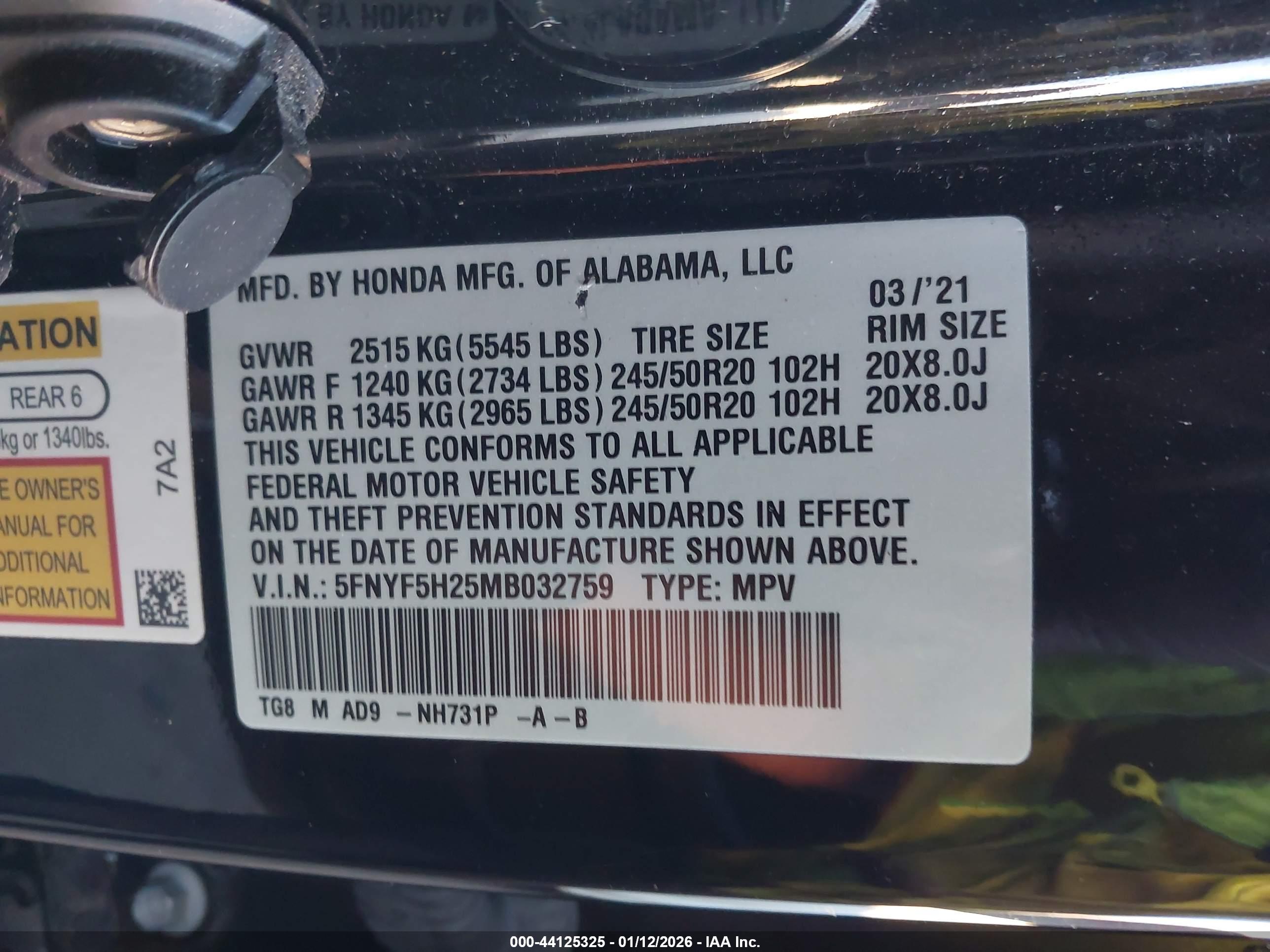 HONDA PILOT image 9
