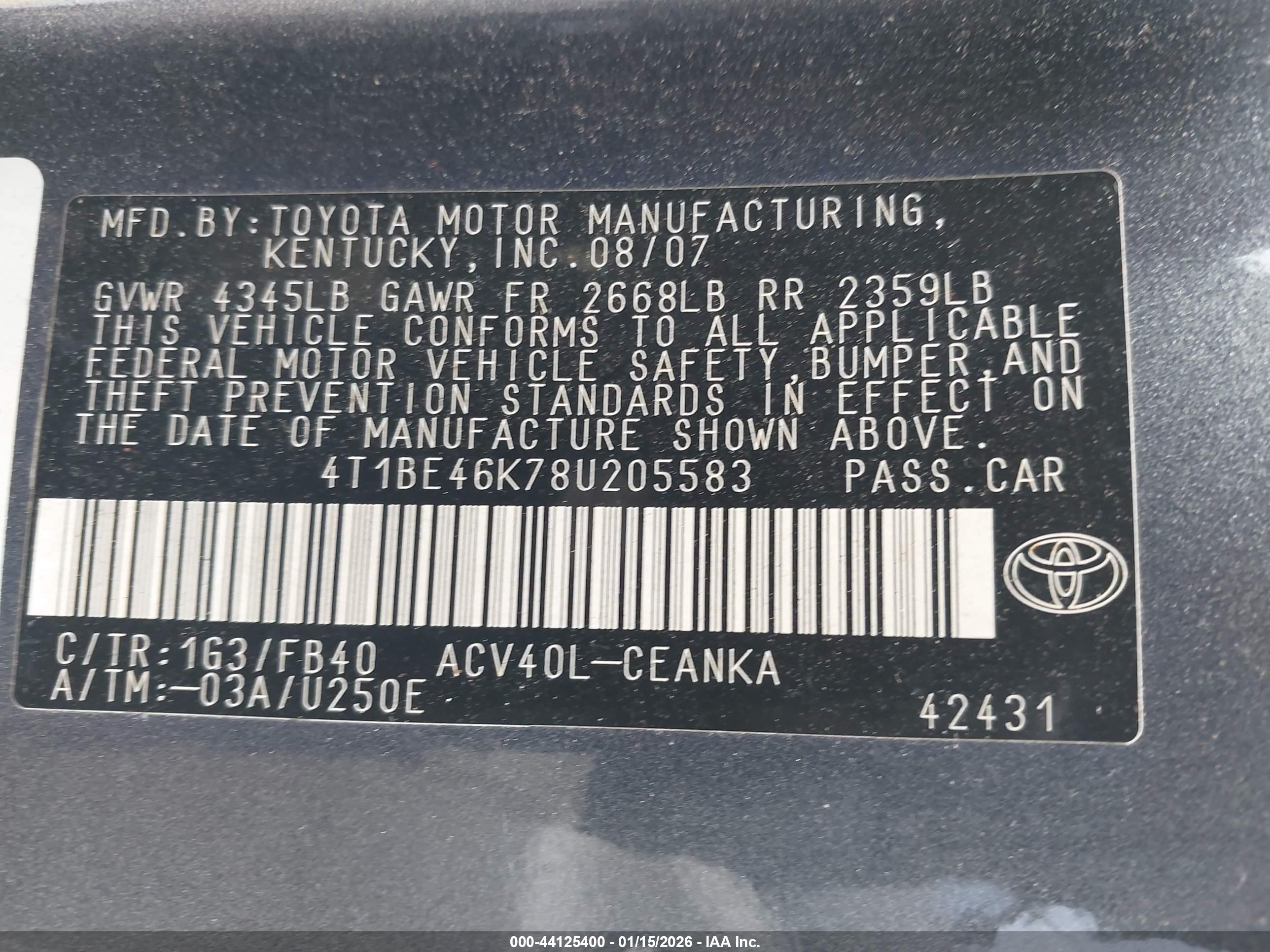 TOYOTA CAMRY image 9