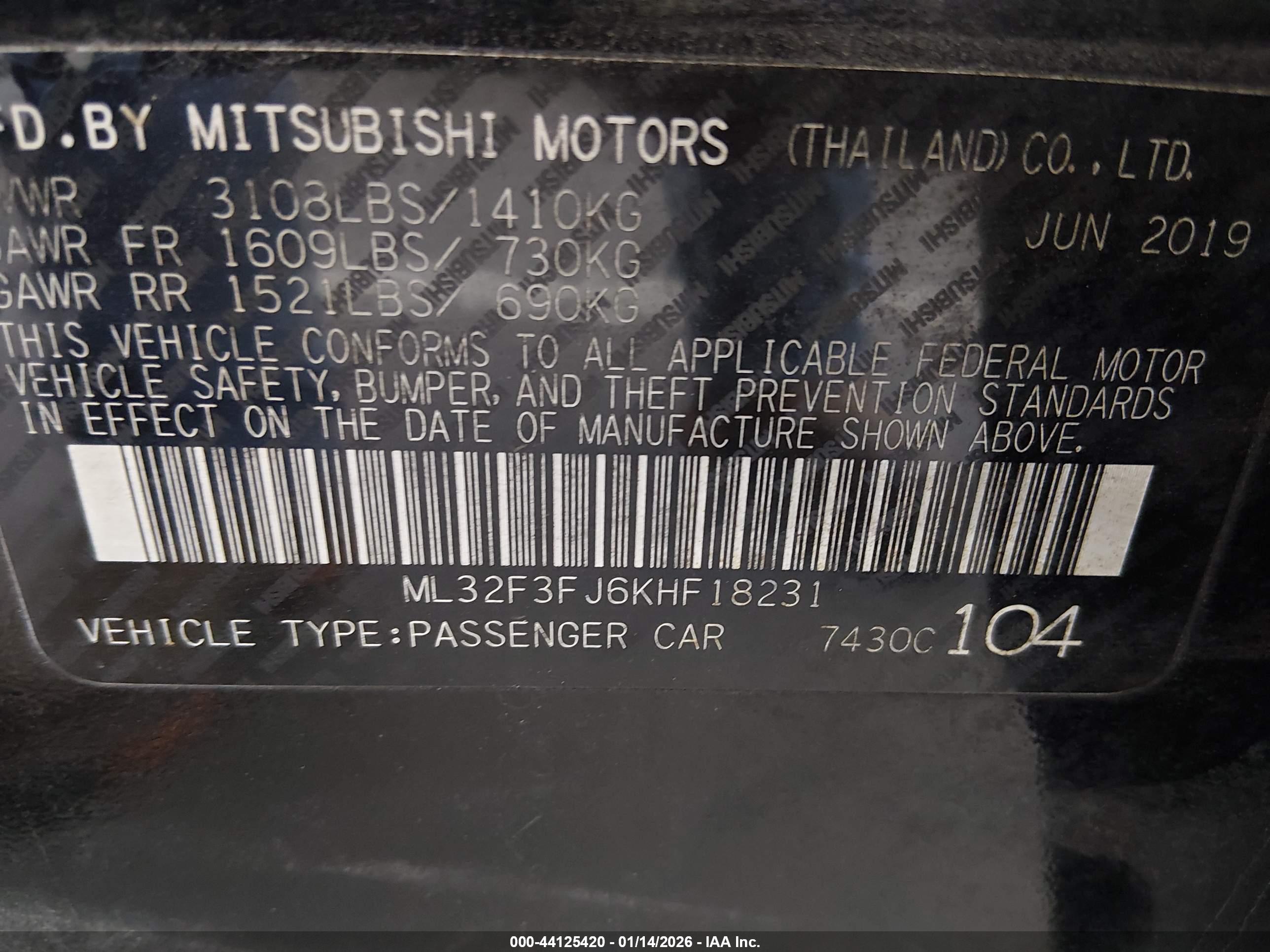 MITSUBISHI MIRAGE image 9