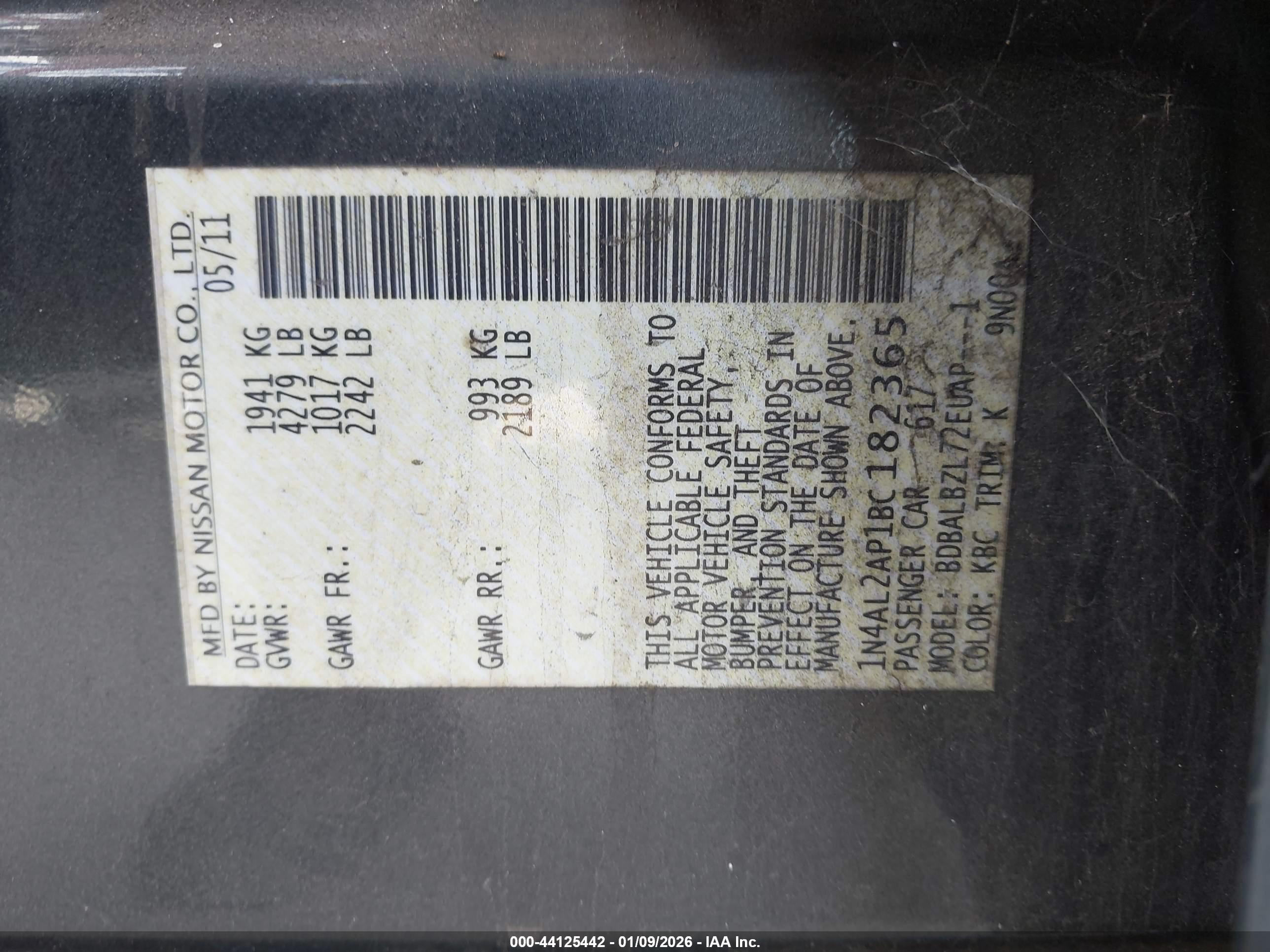 NISSAN ALTIMA image 9