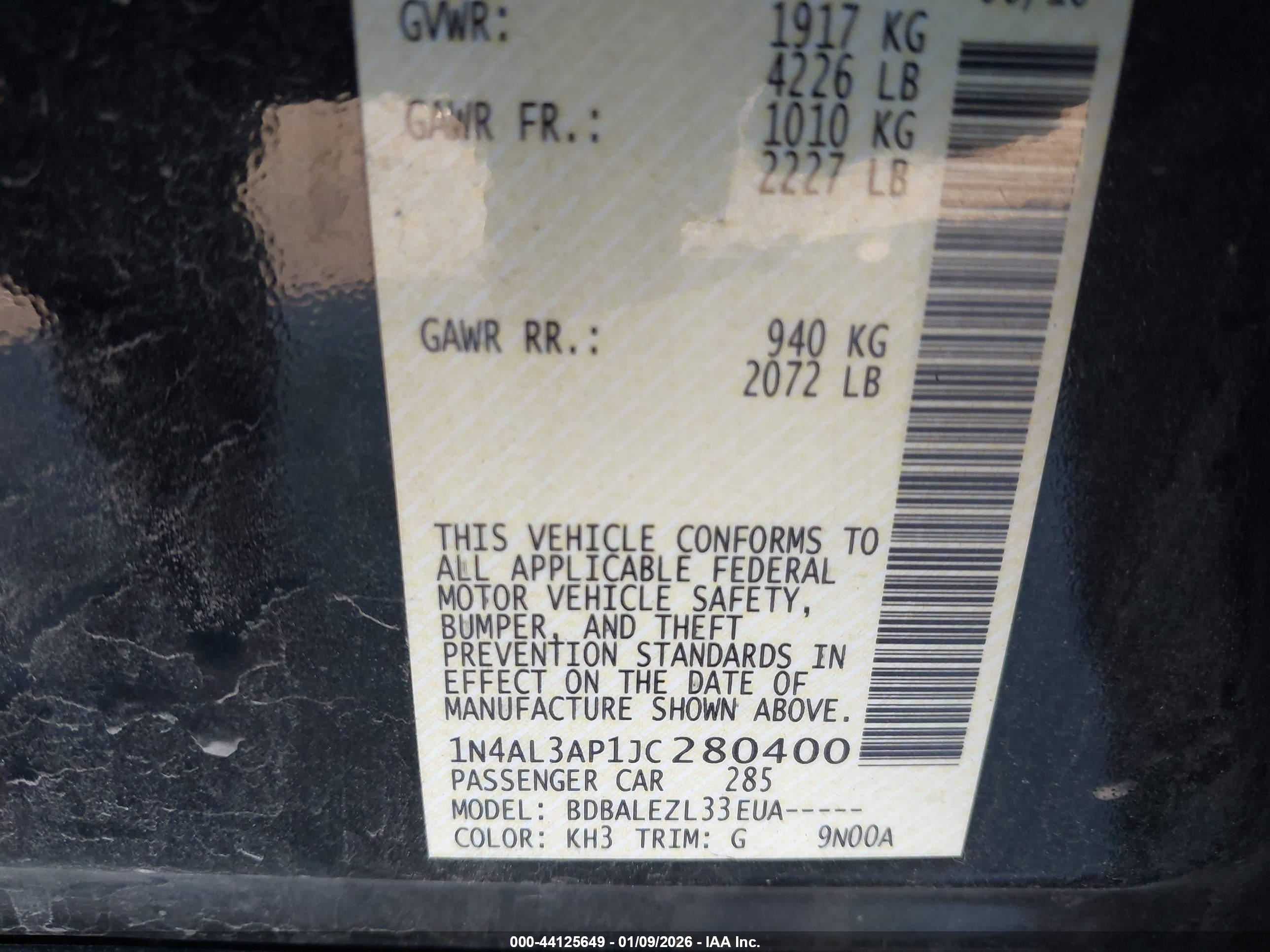NISSAN ALTIMA image 9