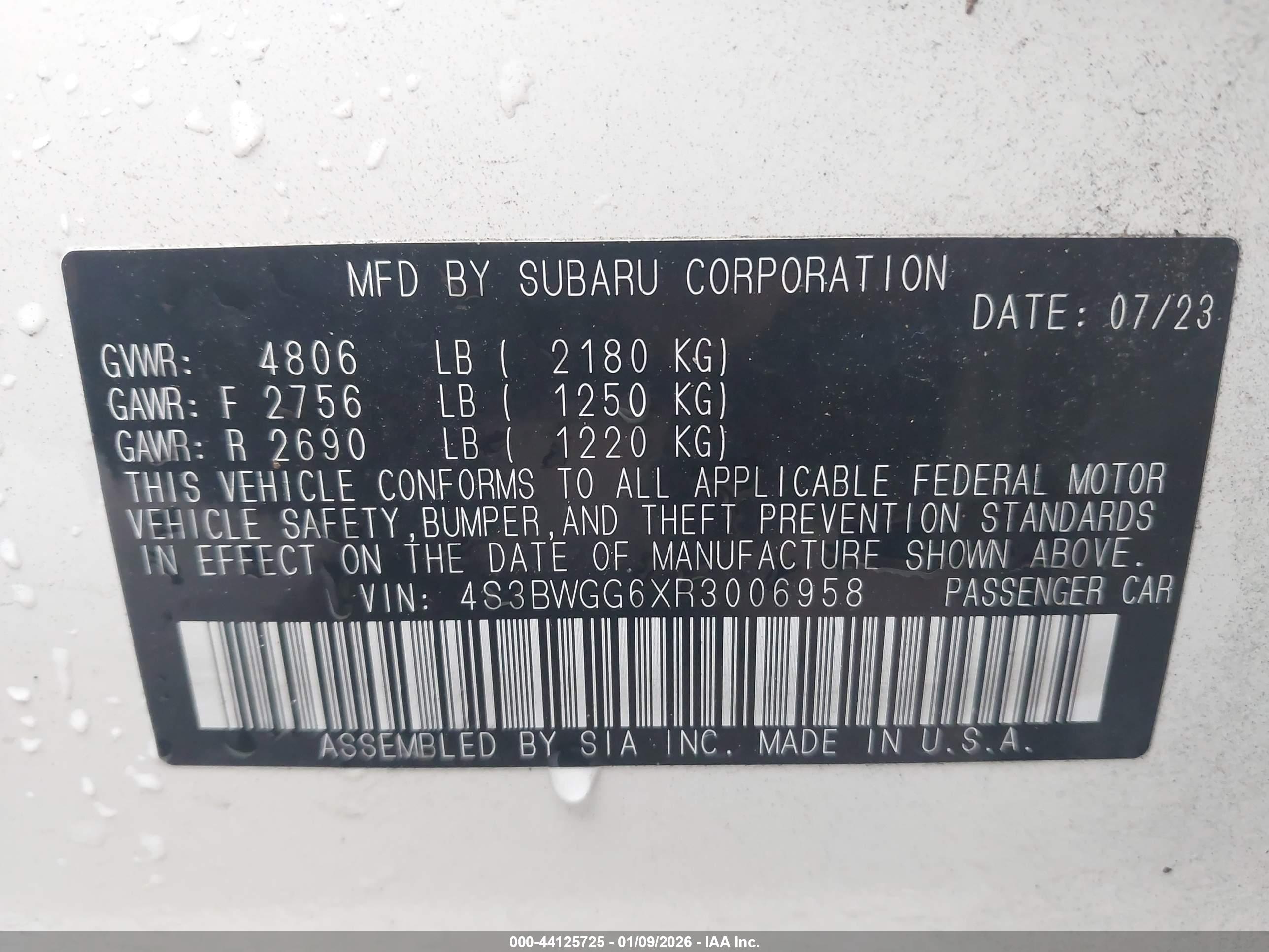 SUBARU LEGACY image 9