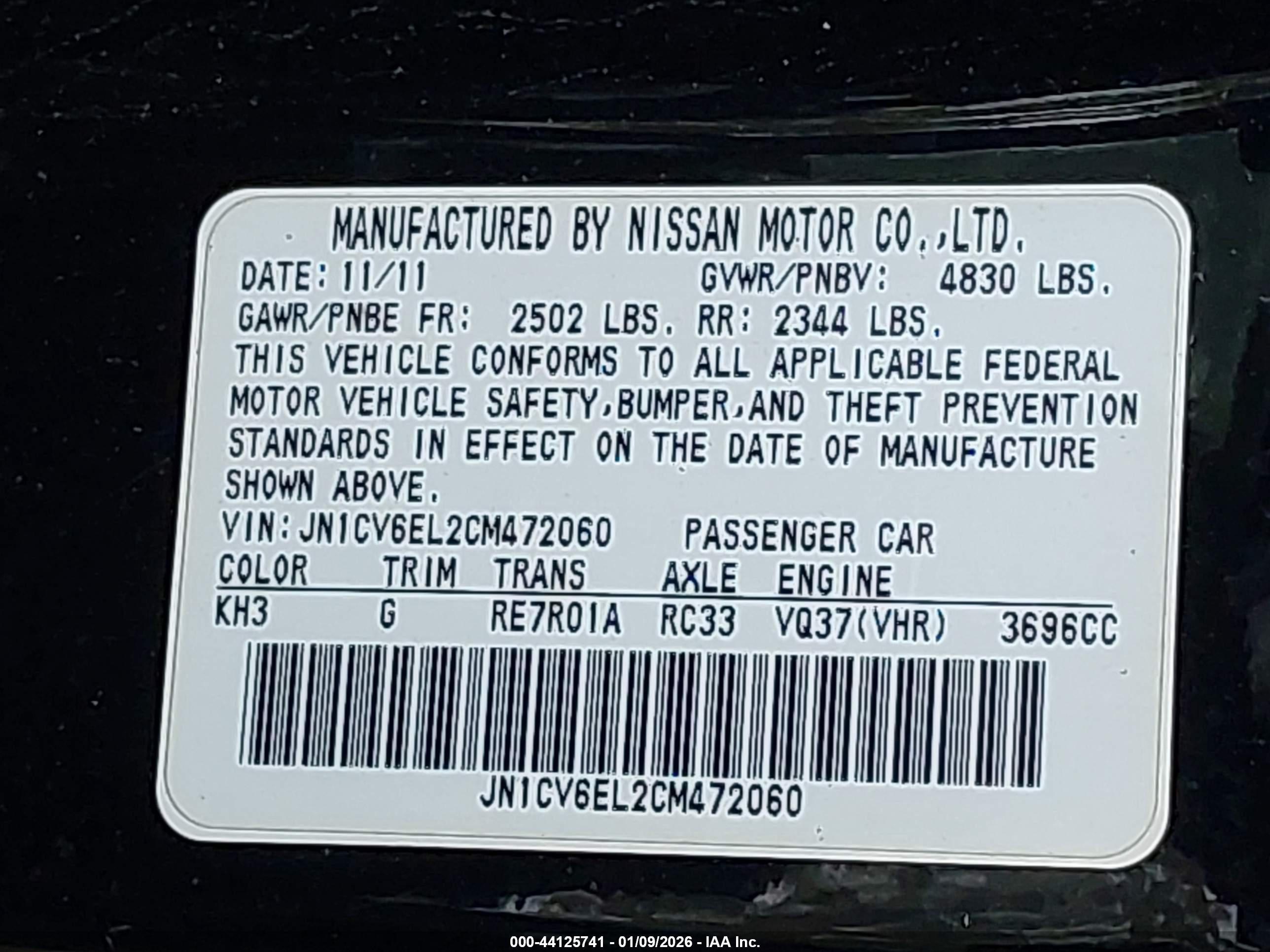 INFINITI G37X image 9