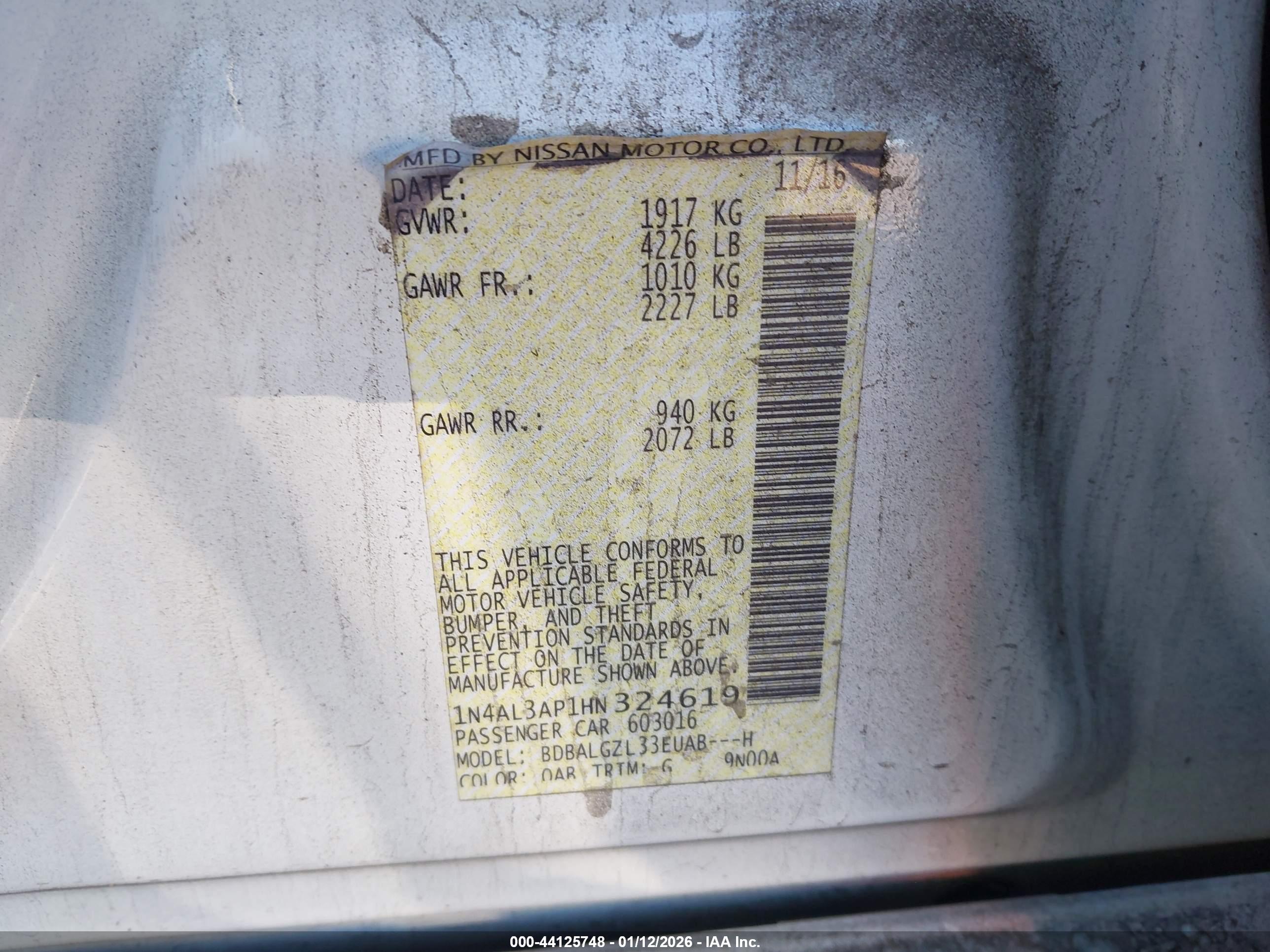 NISSAN ALTIMA image 9
