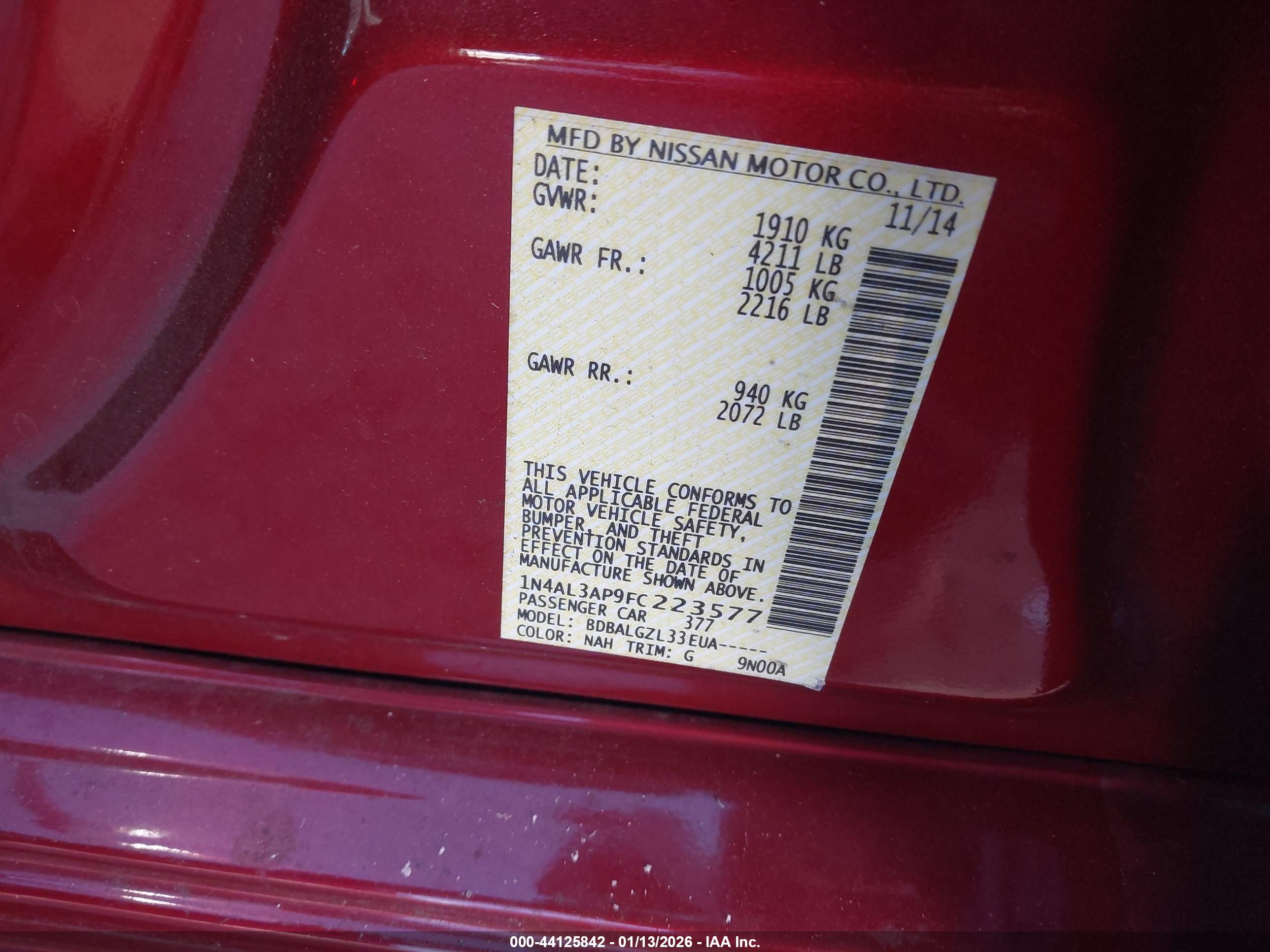 NISSAN ALTIMA image 9