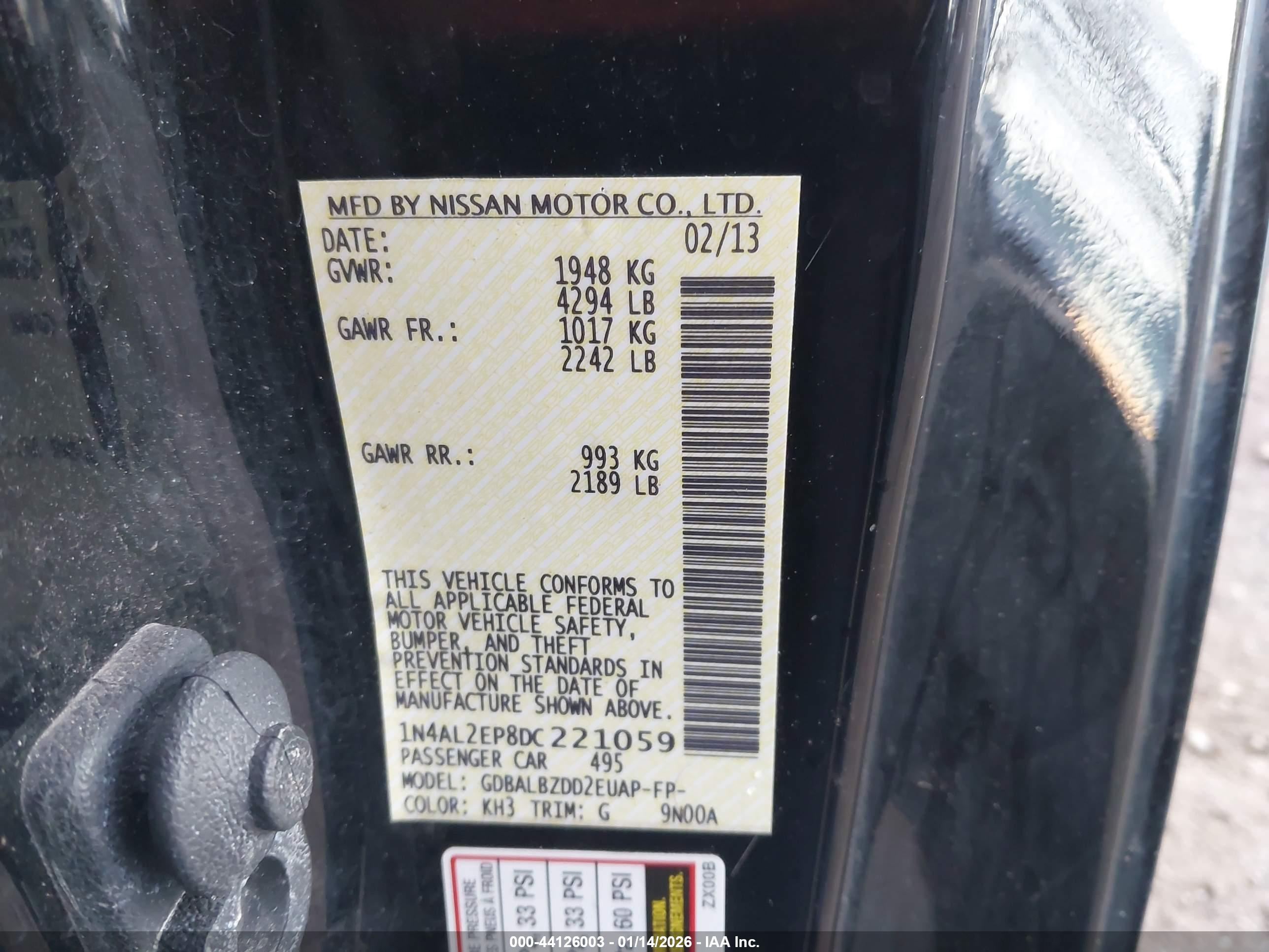 NISSAN ALTIMA image 9