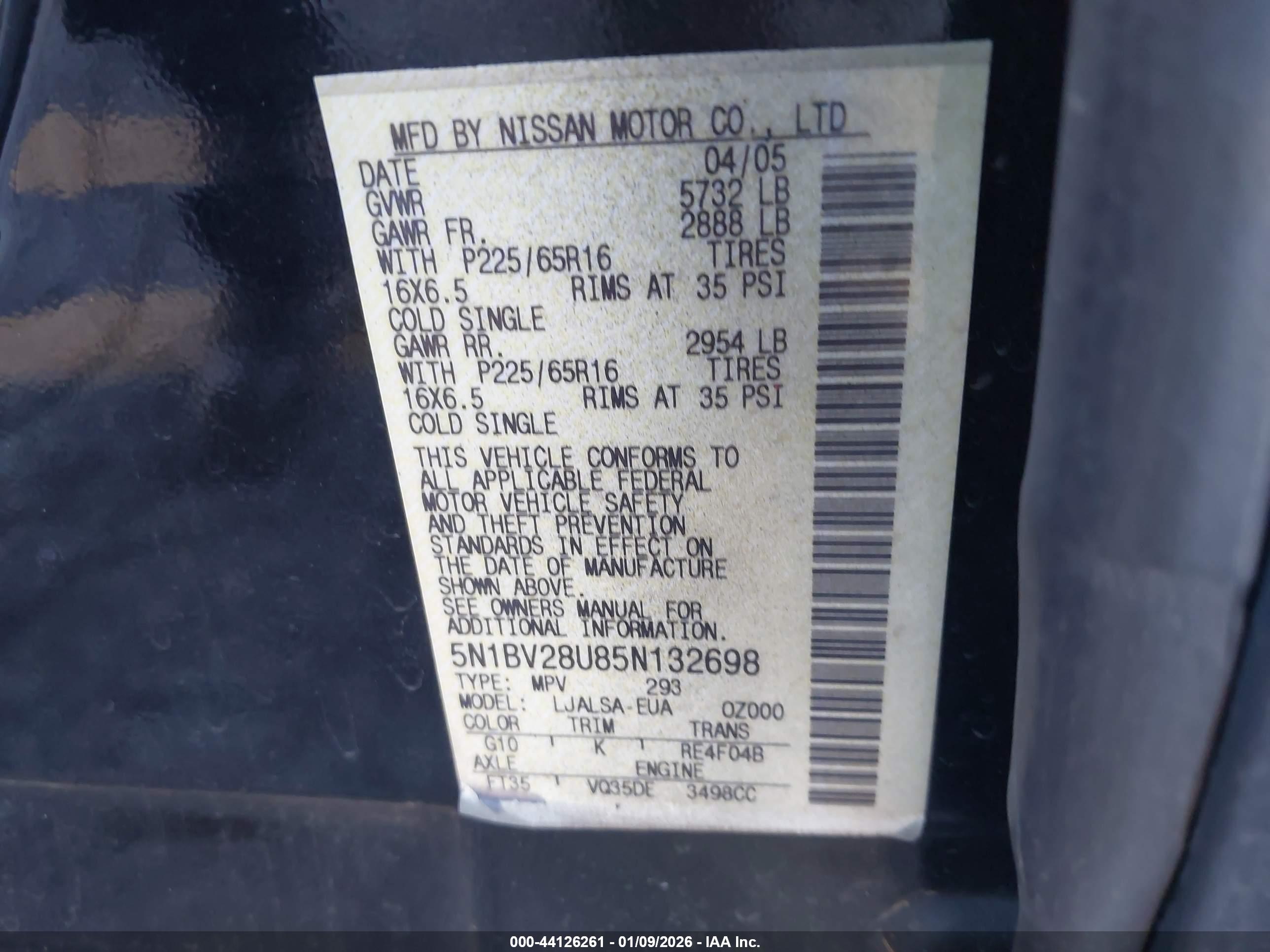 NISSAN QUEST image 9