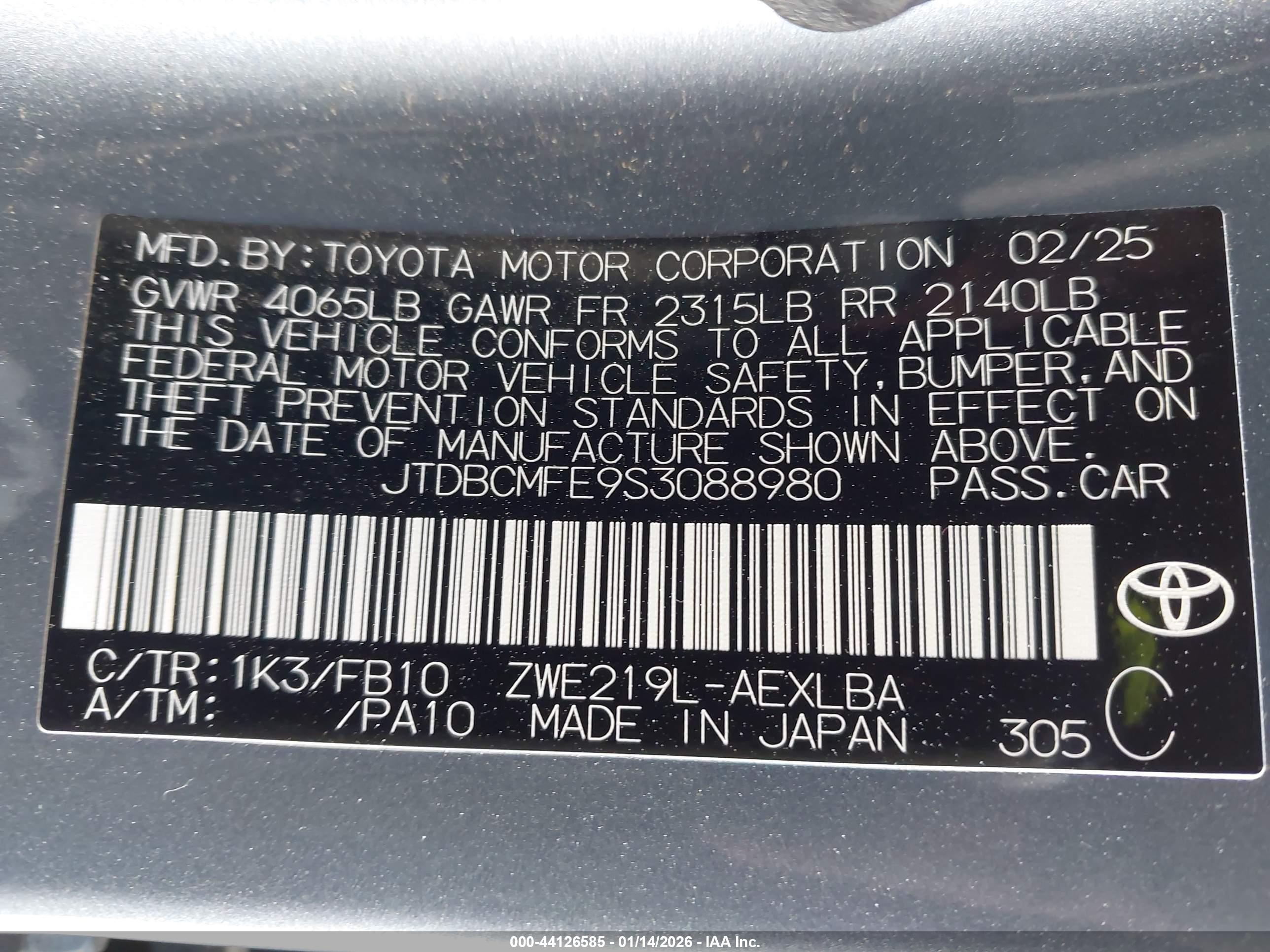 TOYOTA COROLLA image 9