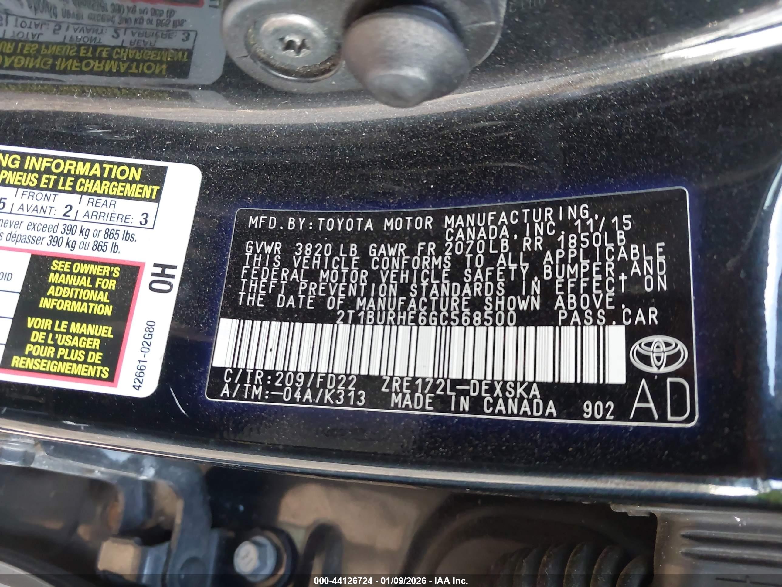 TOYOTA COROLLA image 9