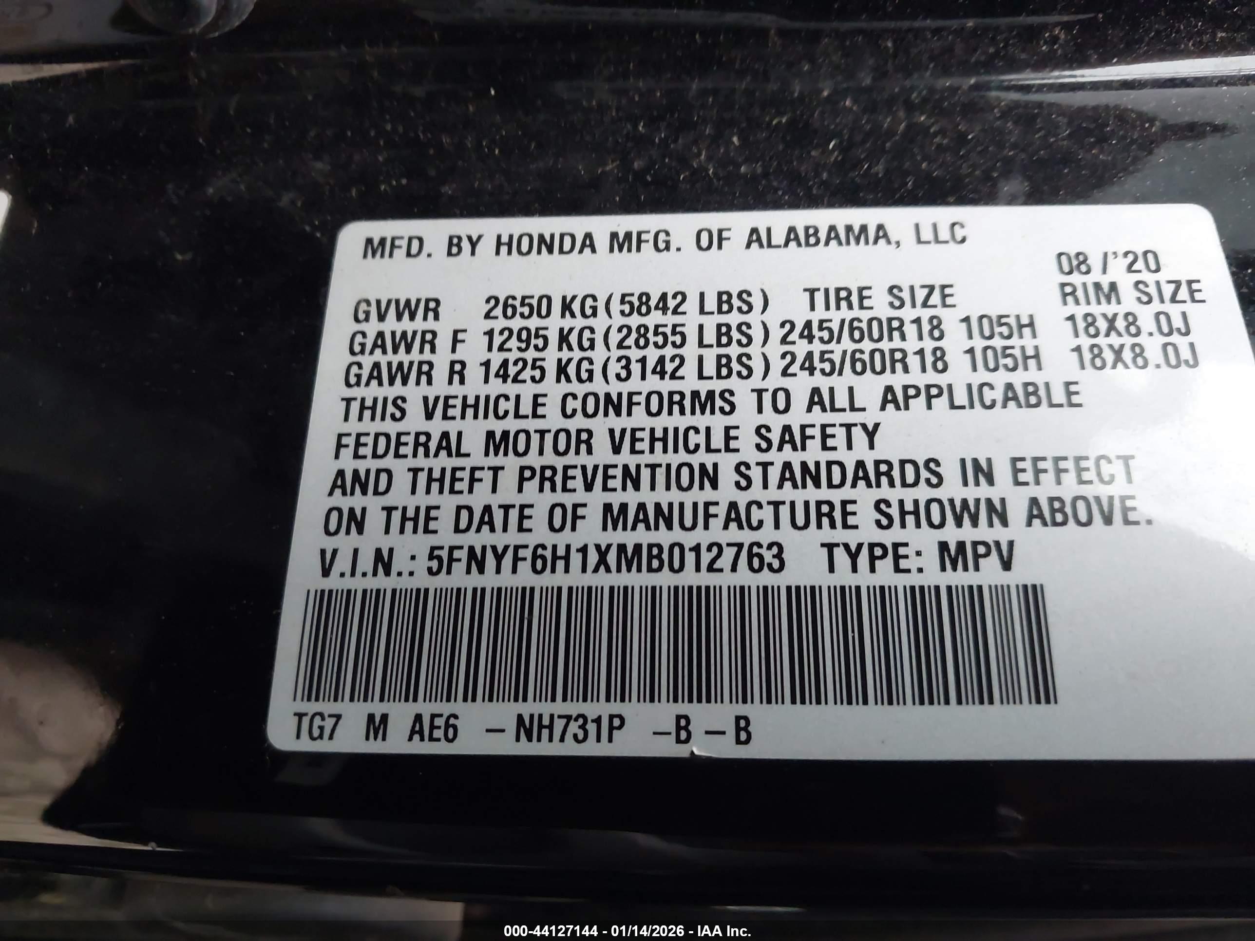 HONDA PILOT image 9