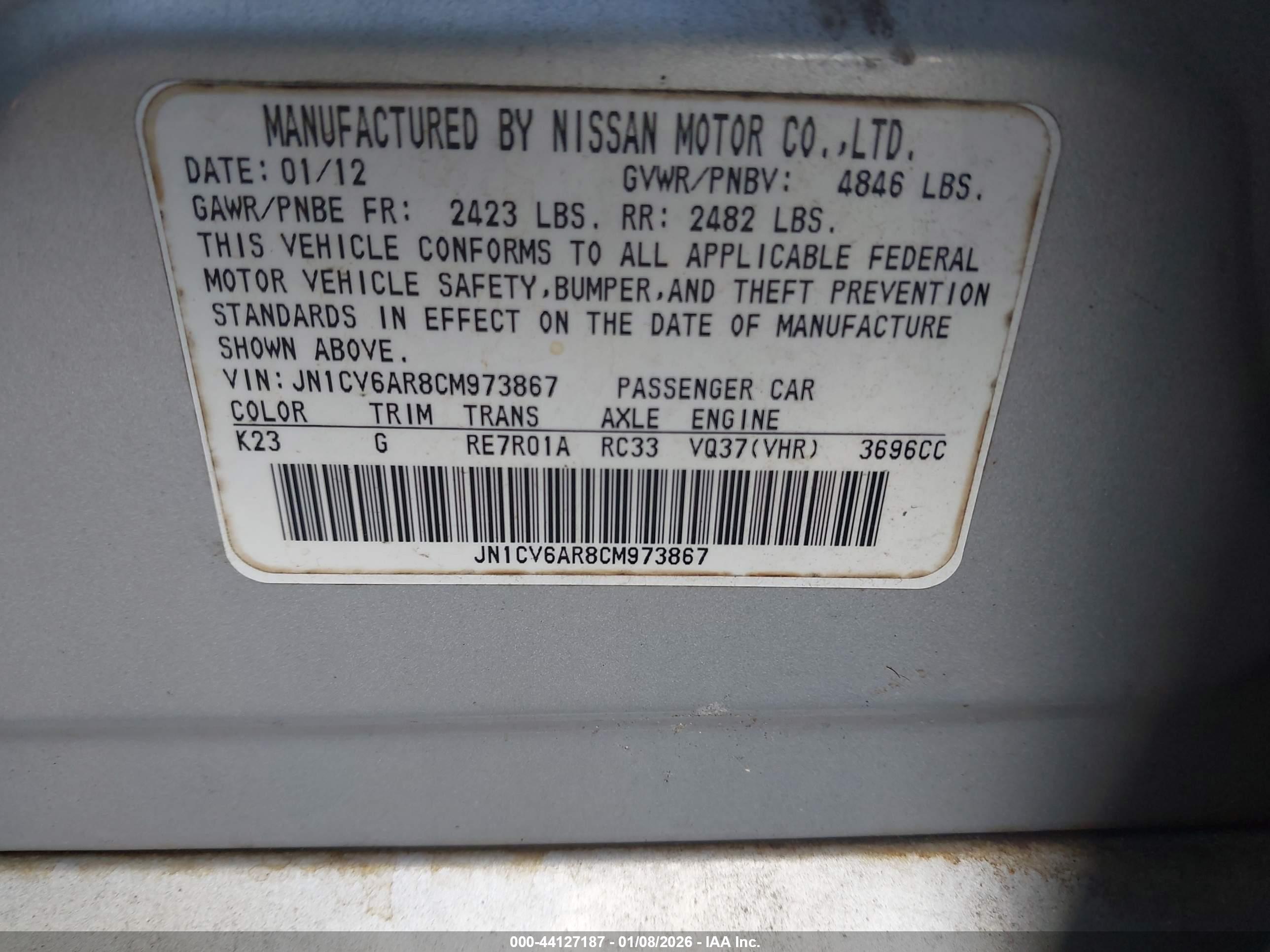 INFINITI G37X image 9