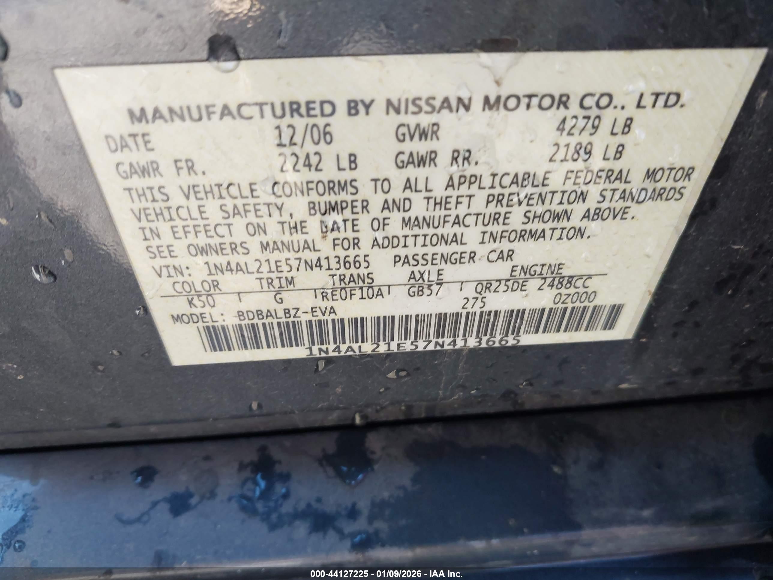 NISSAN ALTIMA image 9