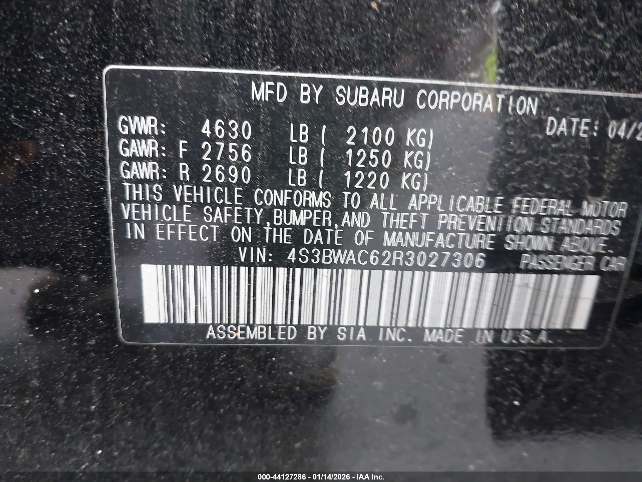 SUBARU LEGACY image 9