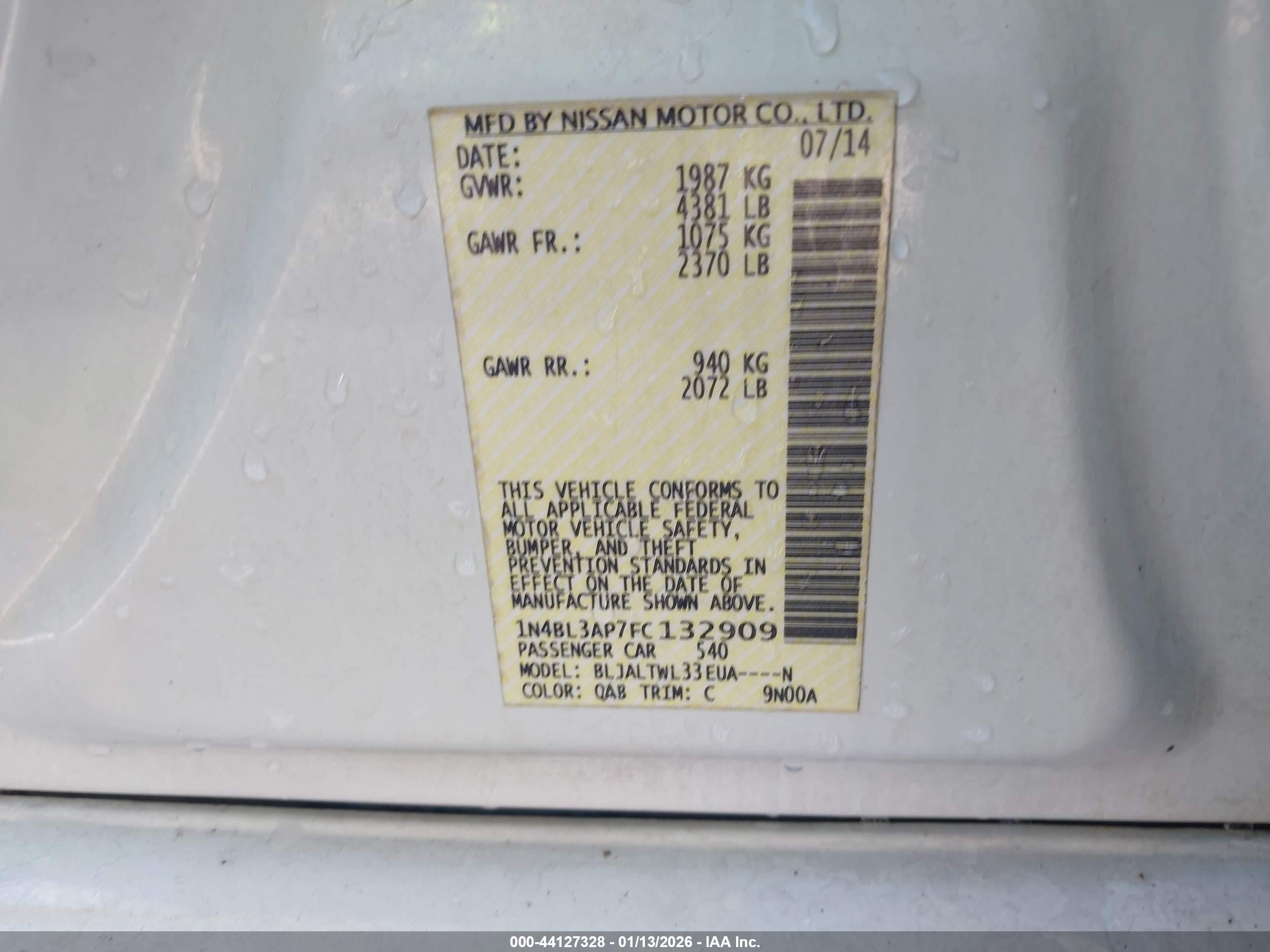 NISSAN ALTIMA image 9