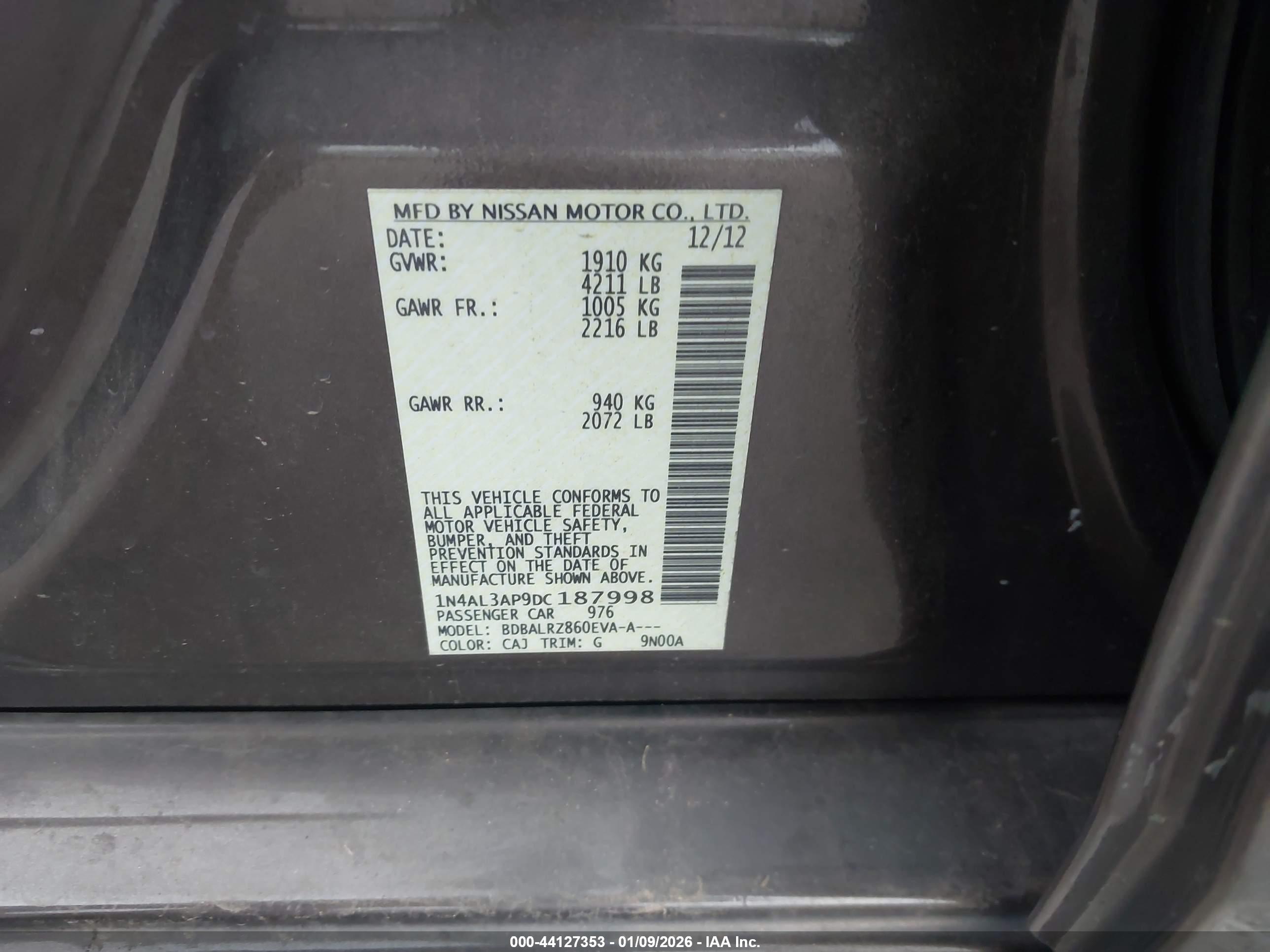 NISSAN ALTIMA image 9