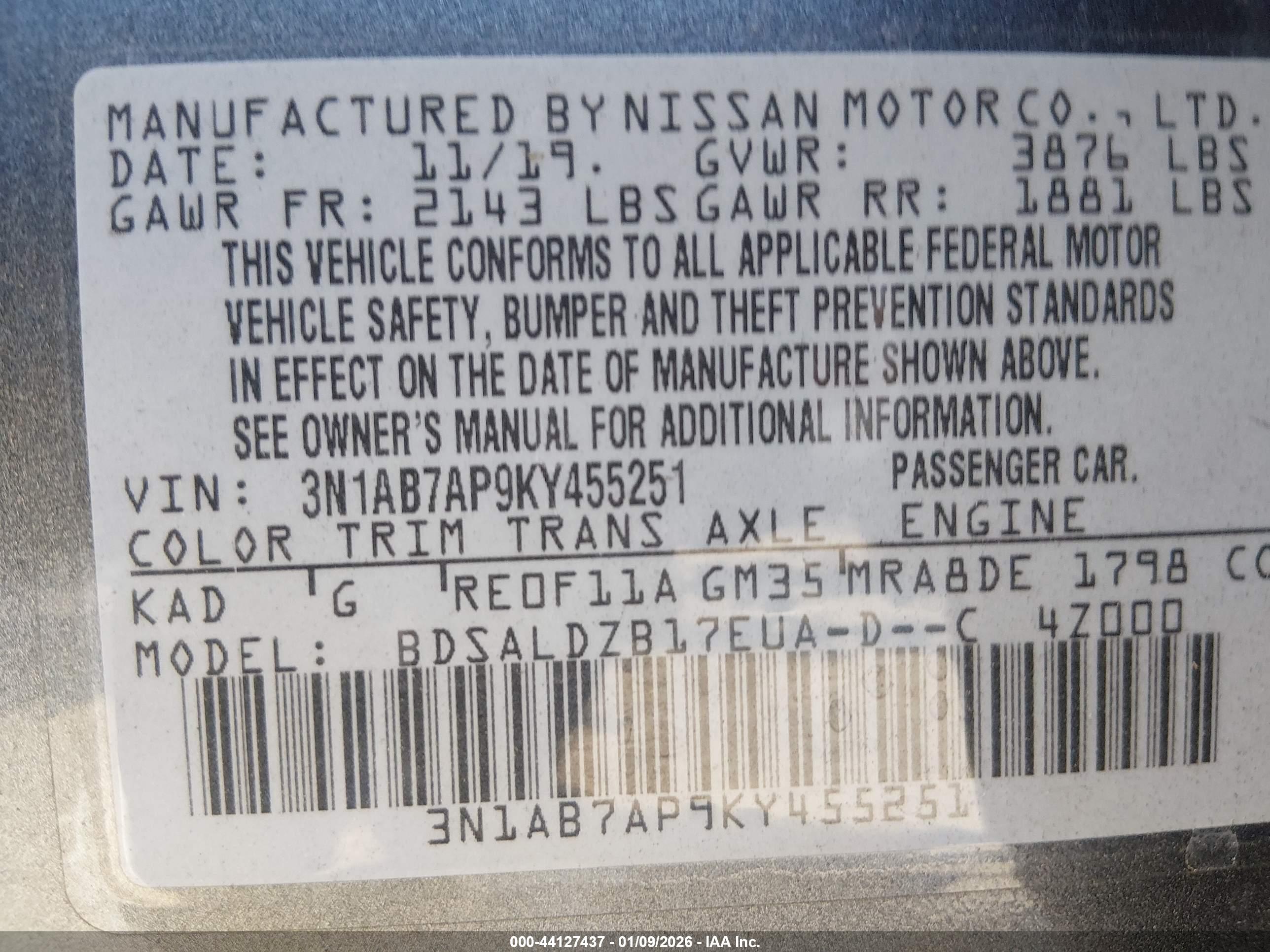 NISSAN SENTRA image 9