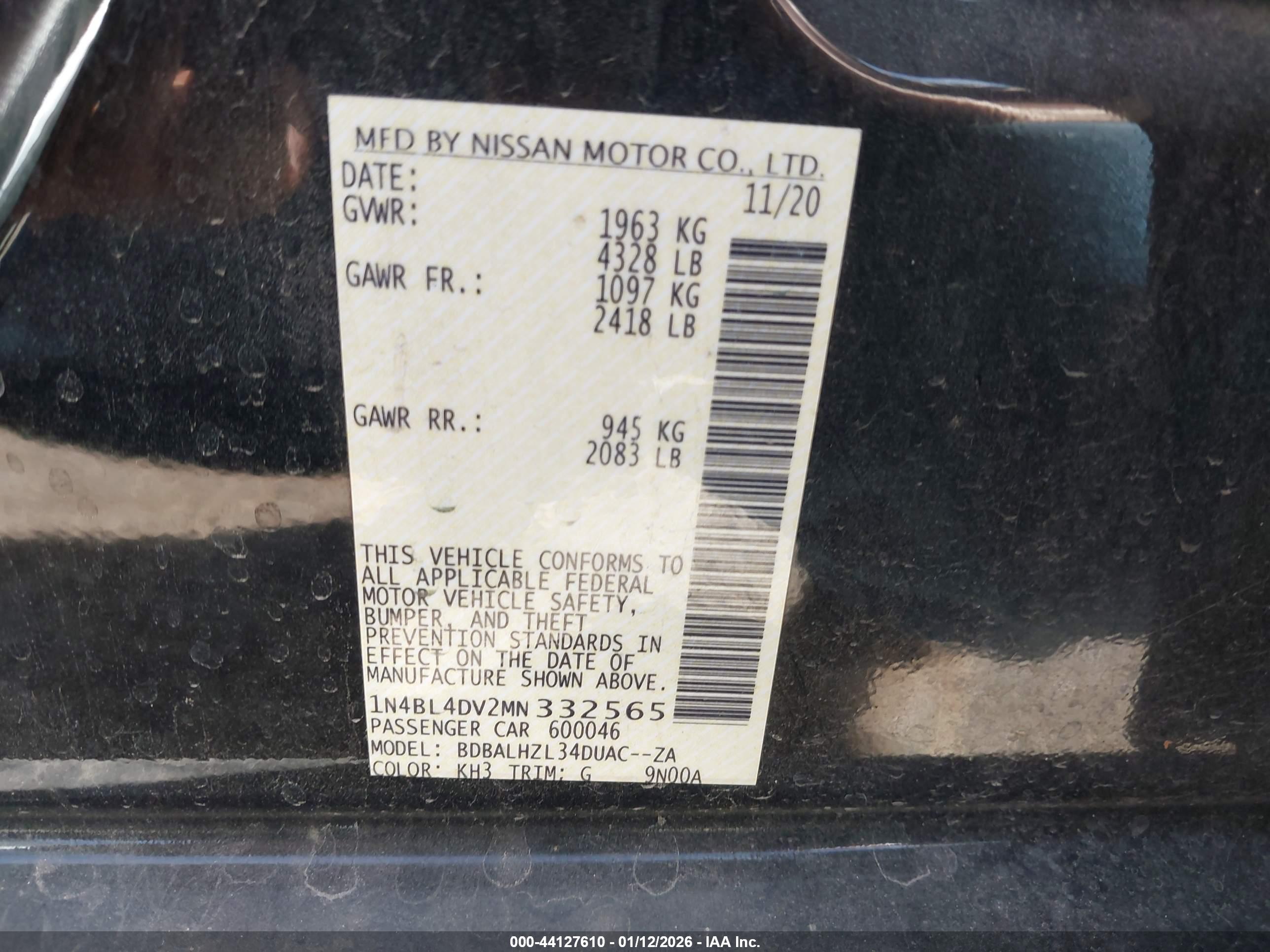 NISSAN ALTIMA image 9