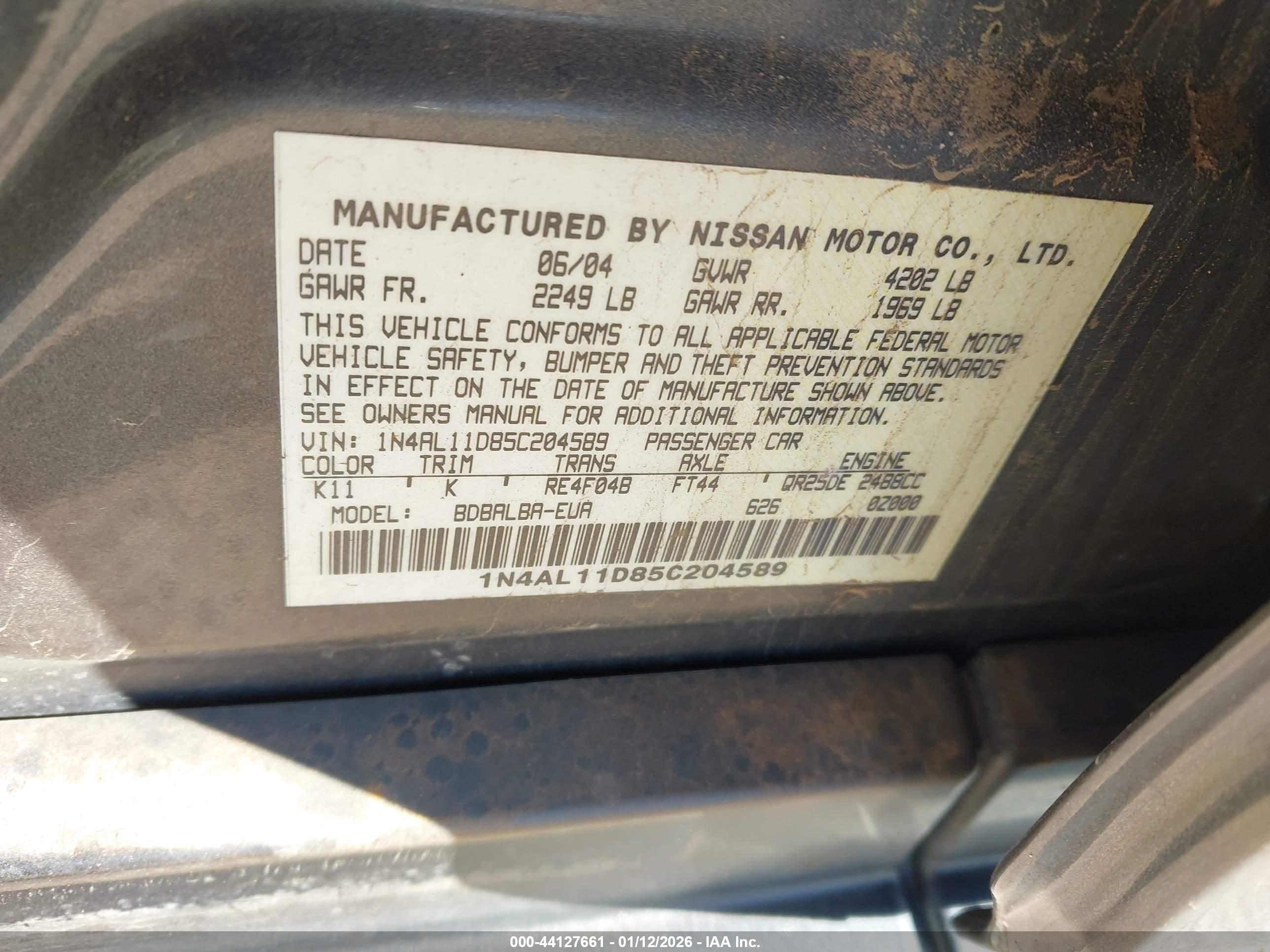 NISSAN ALTIMA image 9