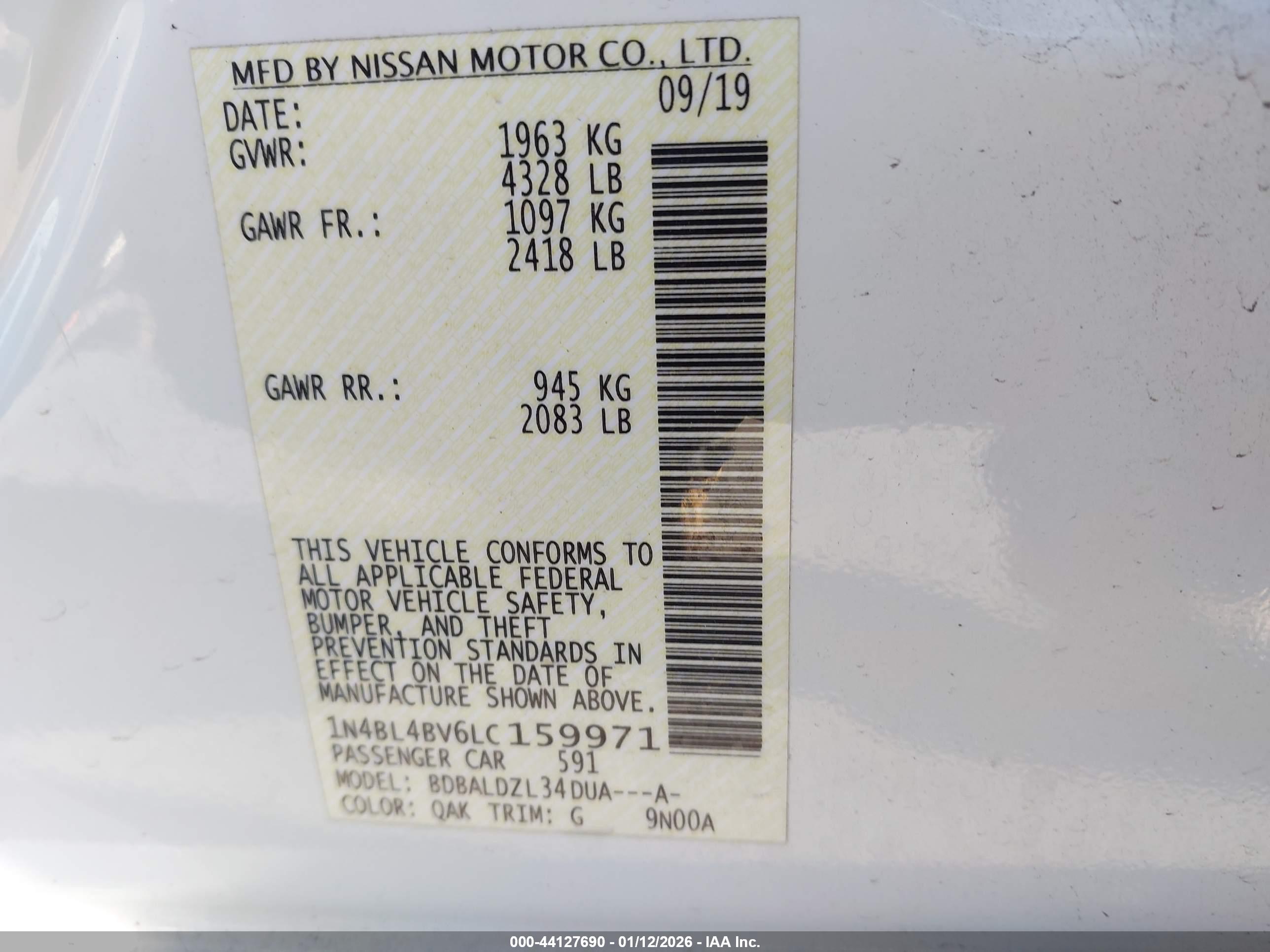 NISSAN ALTIMA image 9
