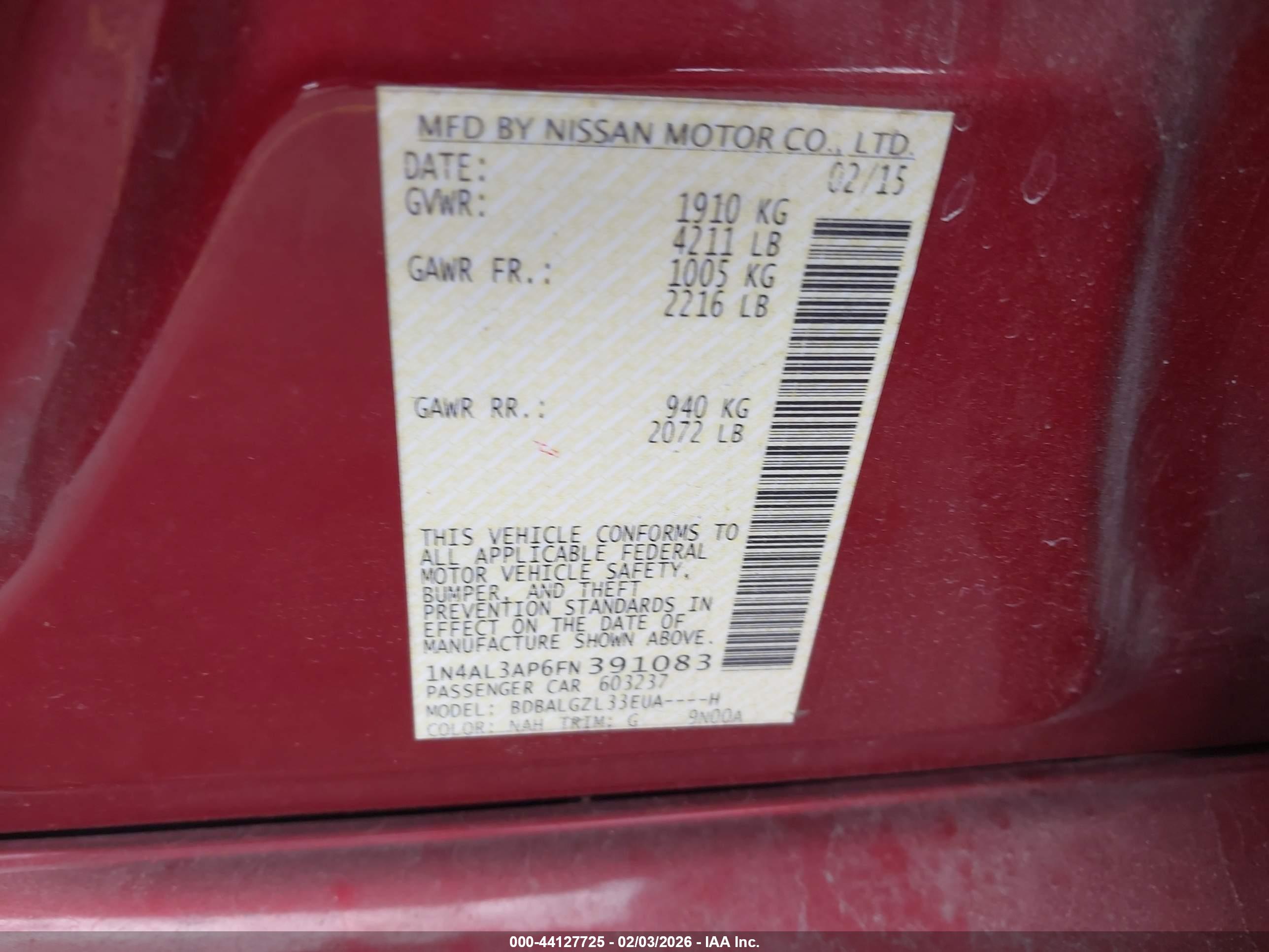 NISSAN ALTIMA image 9