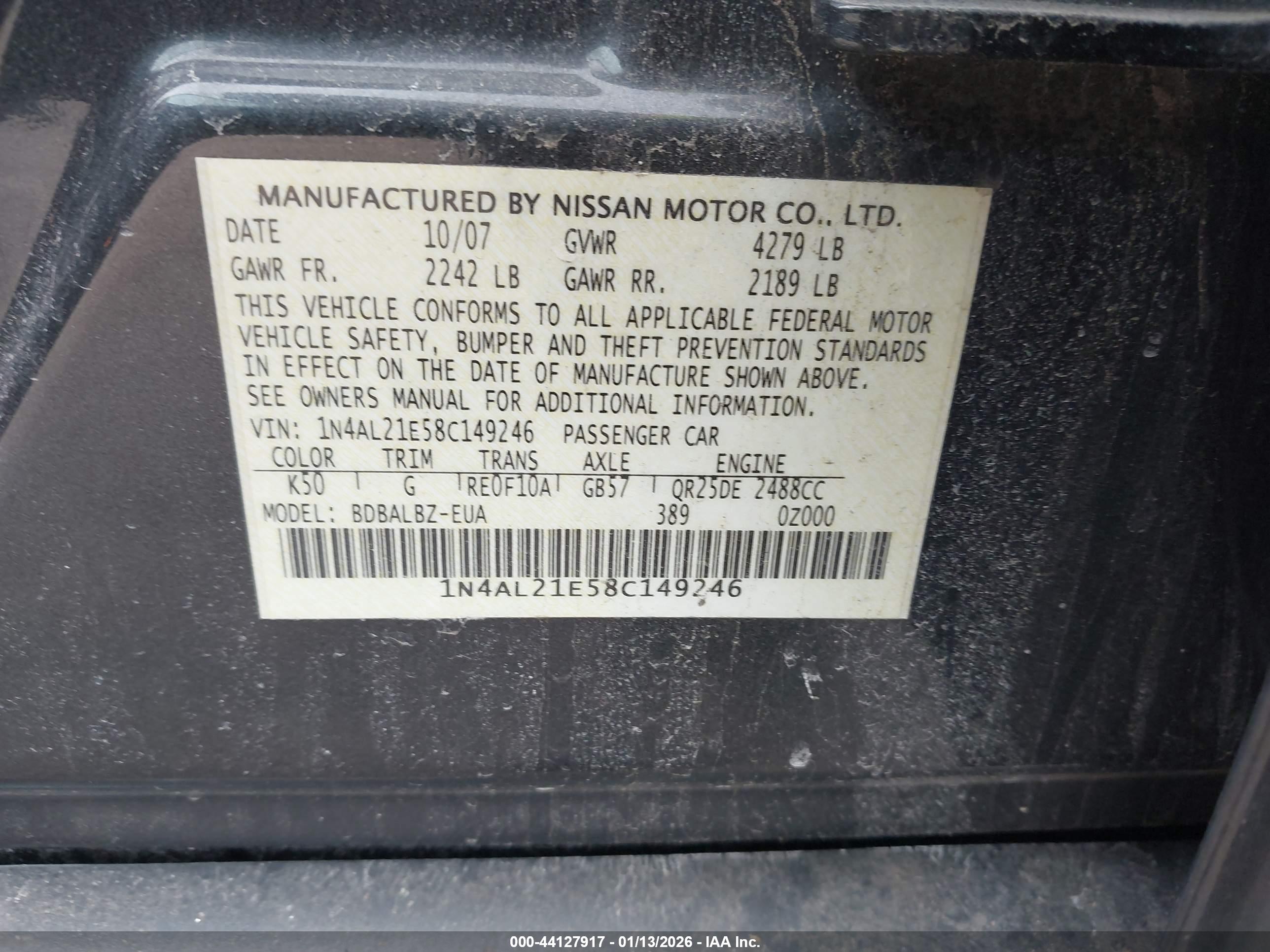NISSAN ALTIMA image 9