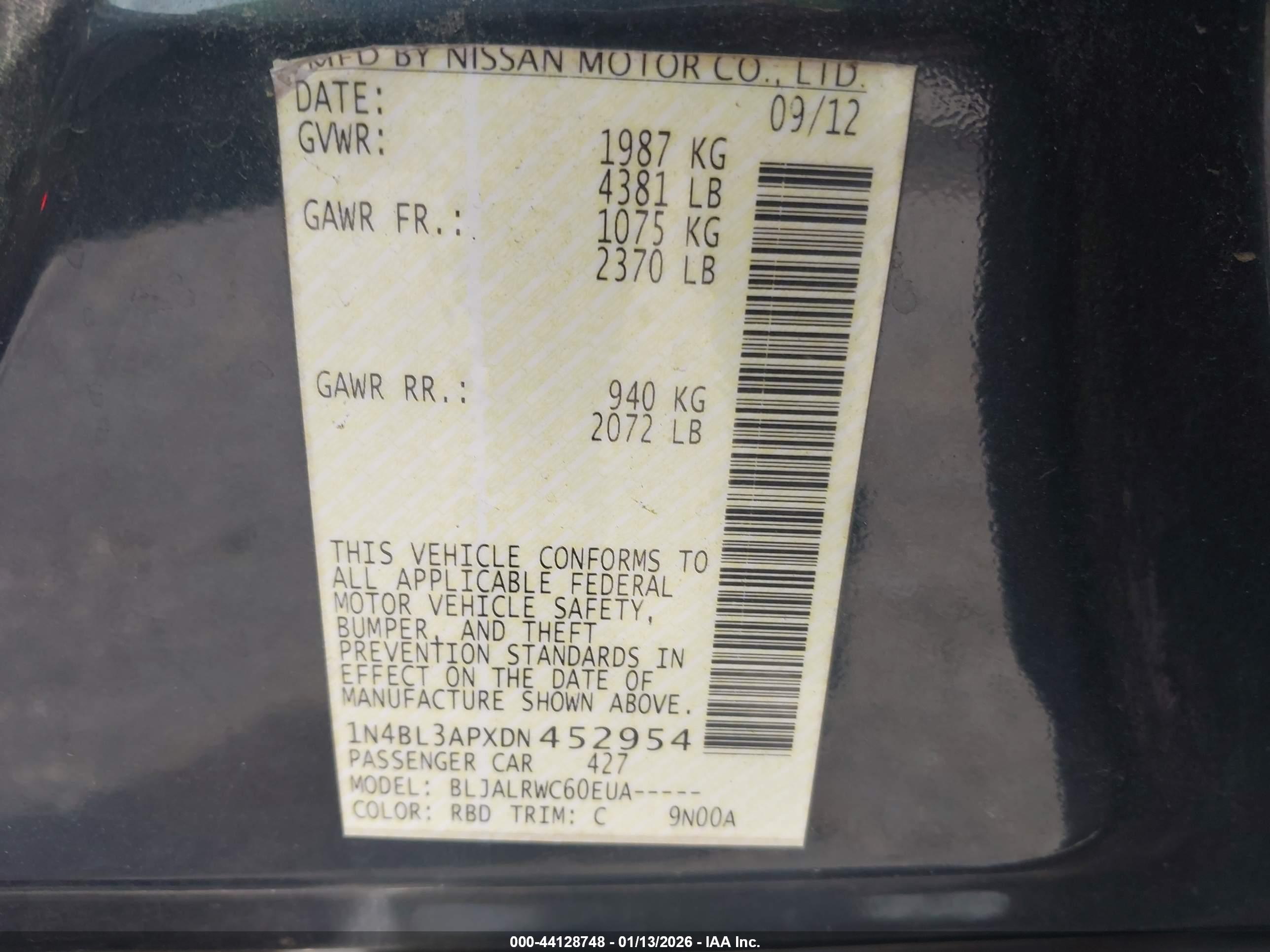 NISSAN ALTIMA image 9