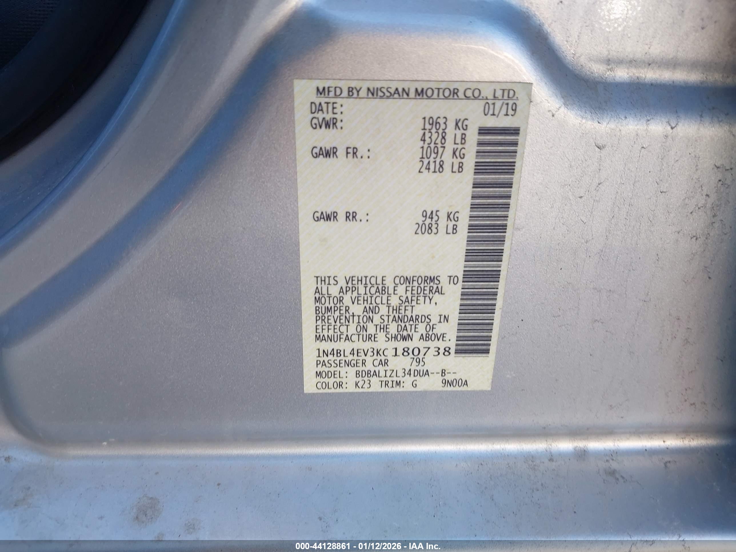 NISSAN ALTIMA image 9