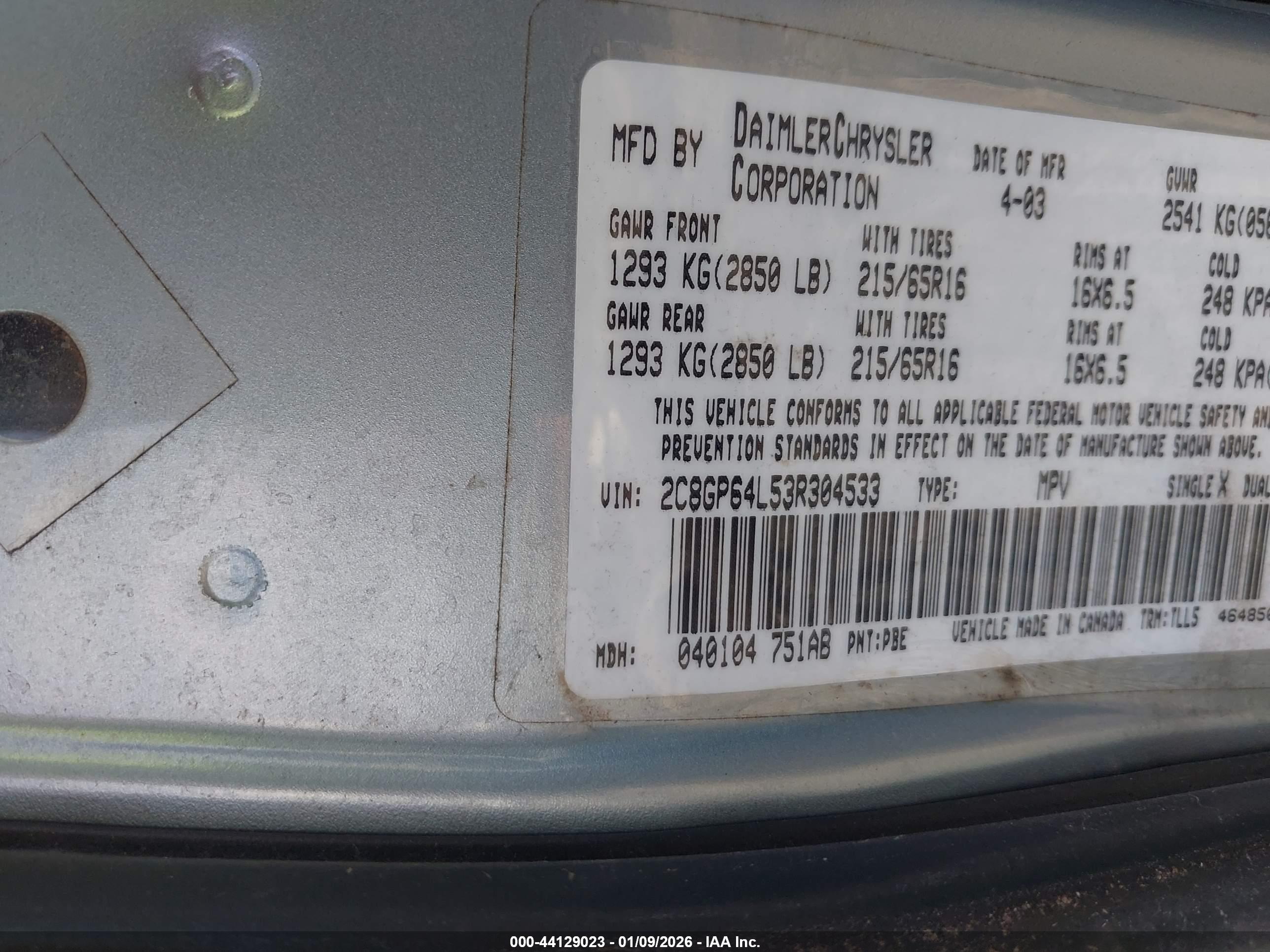 CHRYSLER TOWN image 9