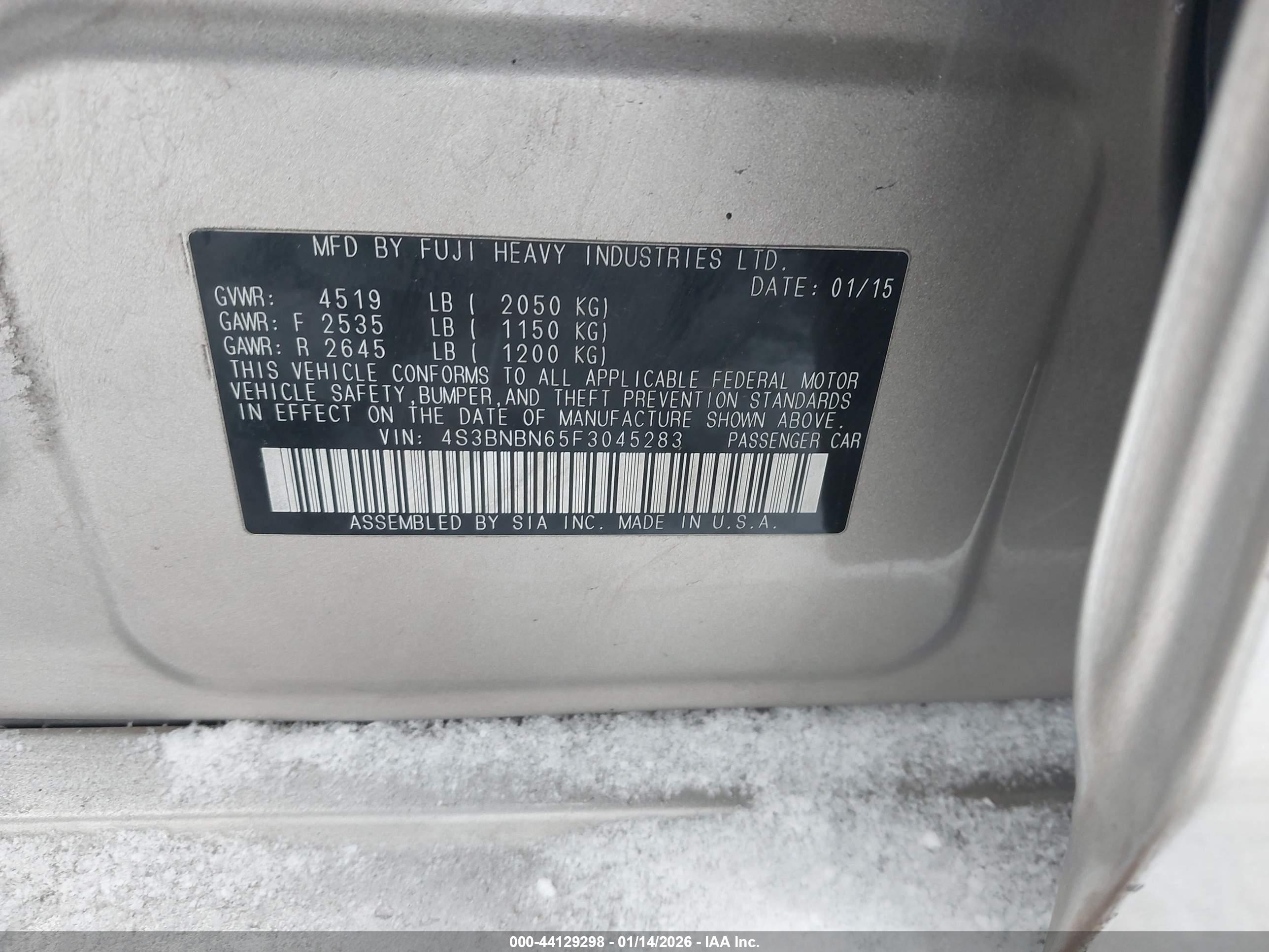 SUBARU LEGACY image 9