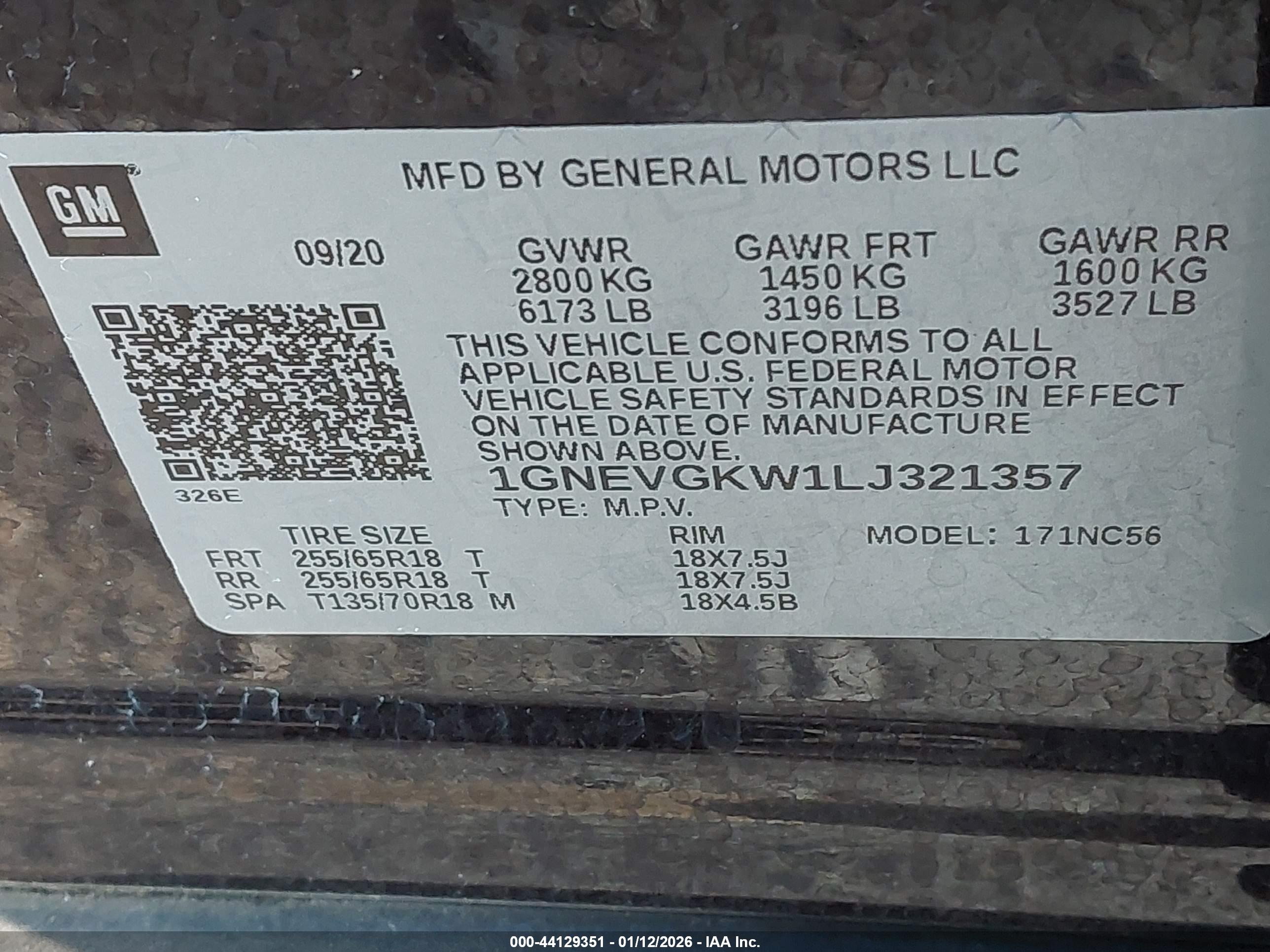 CHEVROLET TRAVERSE image 9